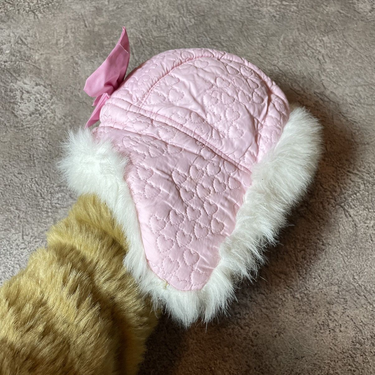 Vintage Vintage 90s Pink Mohair Fuzzy Beanie Coquette Y2K Worn In OS Size ONE SIZE - 4 Thumbnail