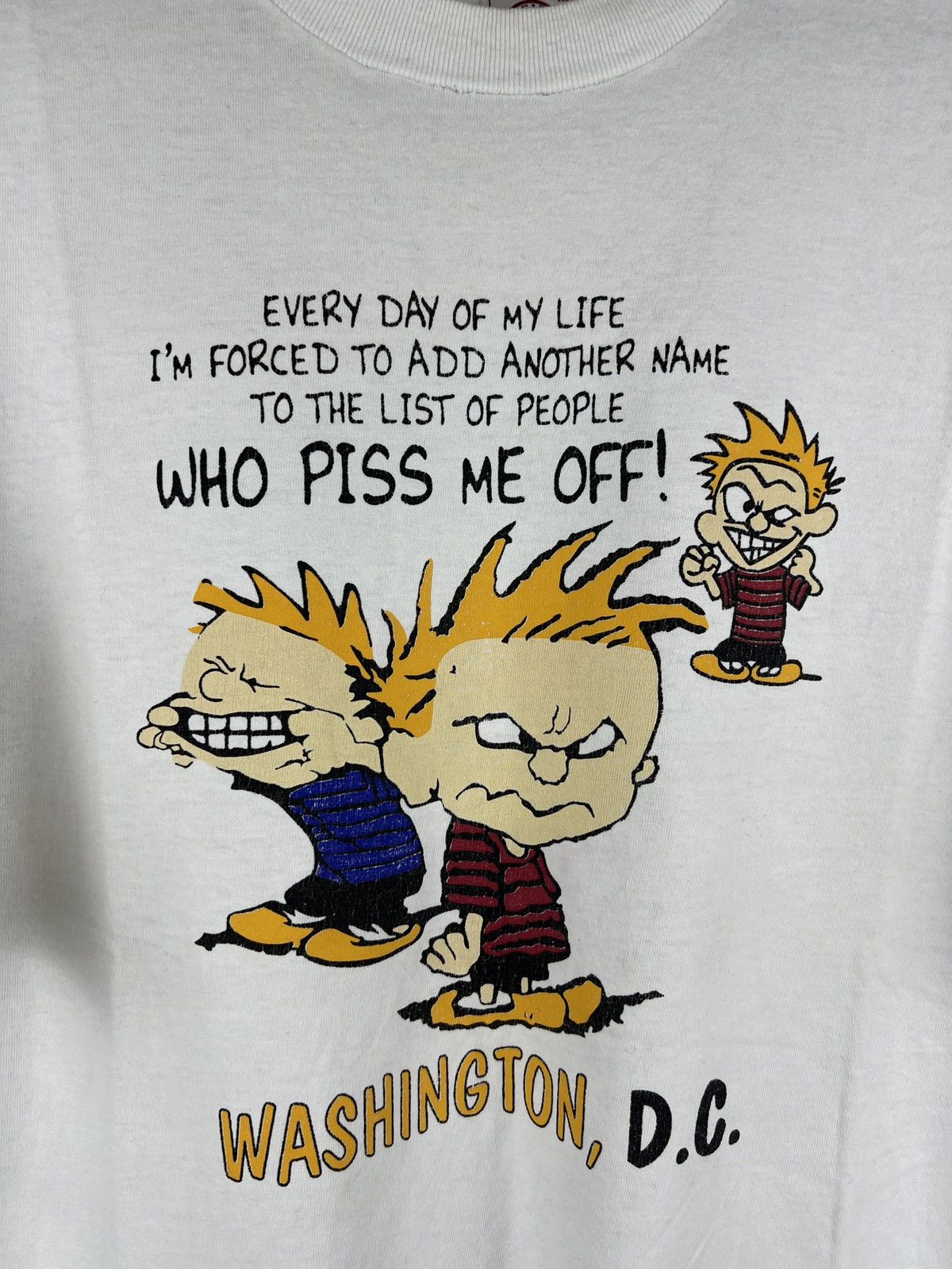 Cartoon Network × Vintage Vintage 1990s Calvin and Hobbes Cartoon Cosmic Tees Size US XL / EU 56 / 4 - 2 Thumbnail