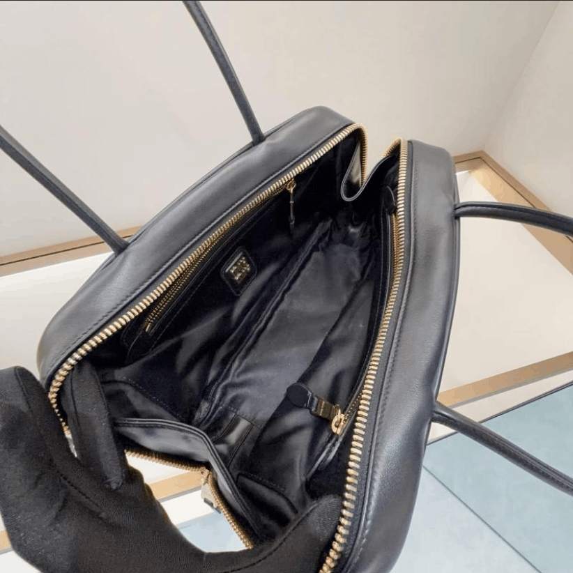 Miu Miu Miu Miu Miu Miu Beau Logo‑Zip Calfskin Top‑Handle Bag M Size ONE SIZE - 5 Thumbnail