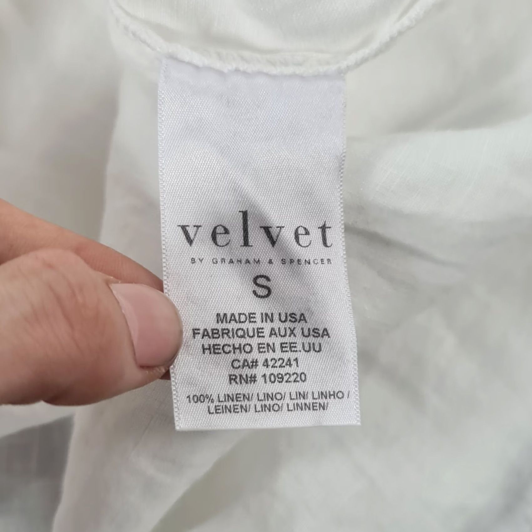 Velvet Velvet by Graham & Spencer Womens Dress White Small Linen Knee Length Long Sleeve Collared Button Pockets Casual Shirt Dress Designers Size S / US 4 / IT 40 - 7 Thumbnail