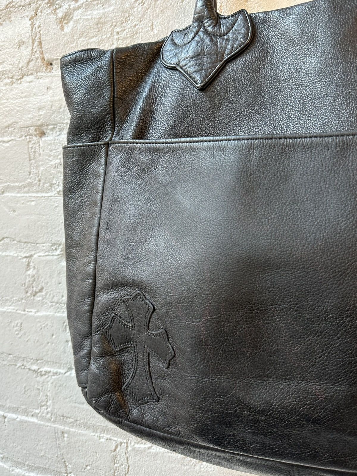 Chrome Hearts CHROME HEARTS THRASHED 4 PATCH LEATHER TOTE BAG Size ONE SIZE - 3 Thumbnail