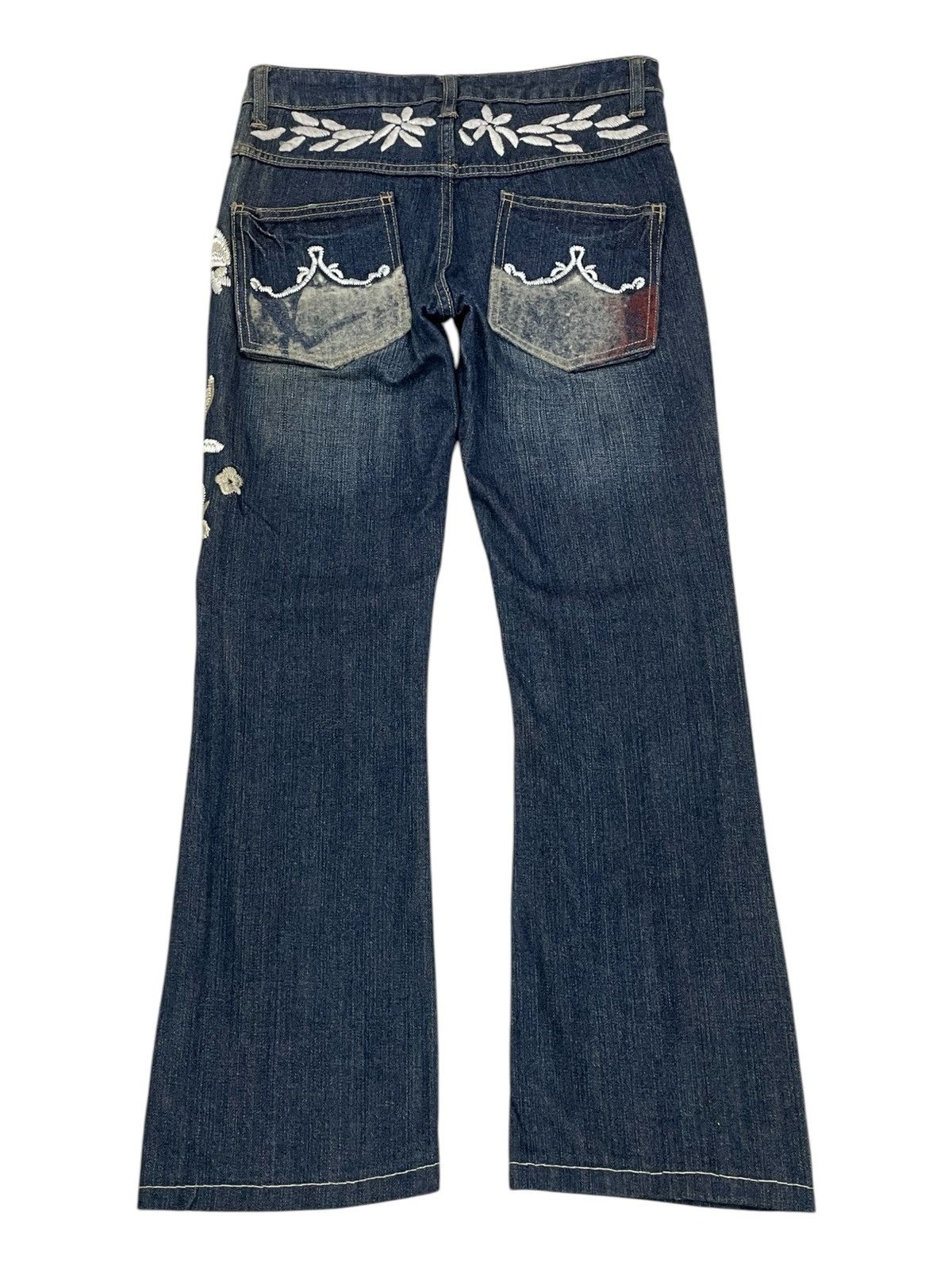 Frankie Shop Floral Motive Embroidery Flare Mud Indigo Denim Size US 28 / EU 44 - 2 Thumbnail