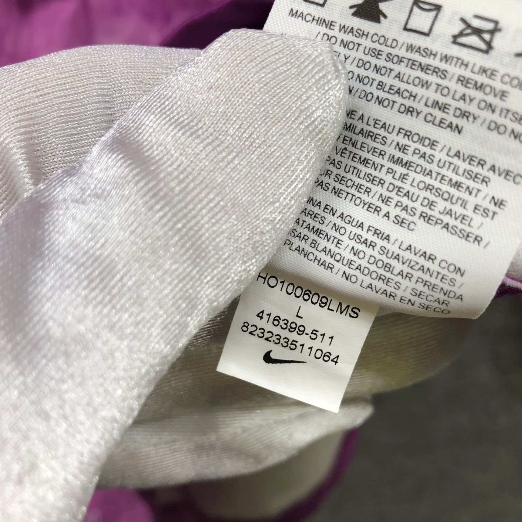 Nike Nike Pro Combat T-Shirt Womens L Purple Tie Dye Dri-Fit City Long Sleeve Slim Made Pullover Crew Neck Moisture Wicking Gym & Training Womens Clothing Size L / US 10 / IT 46 - 7 Thumbnail