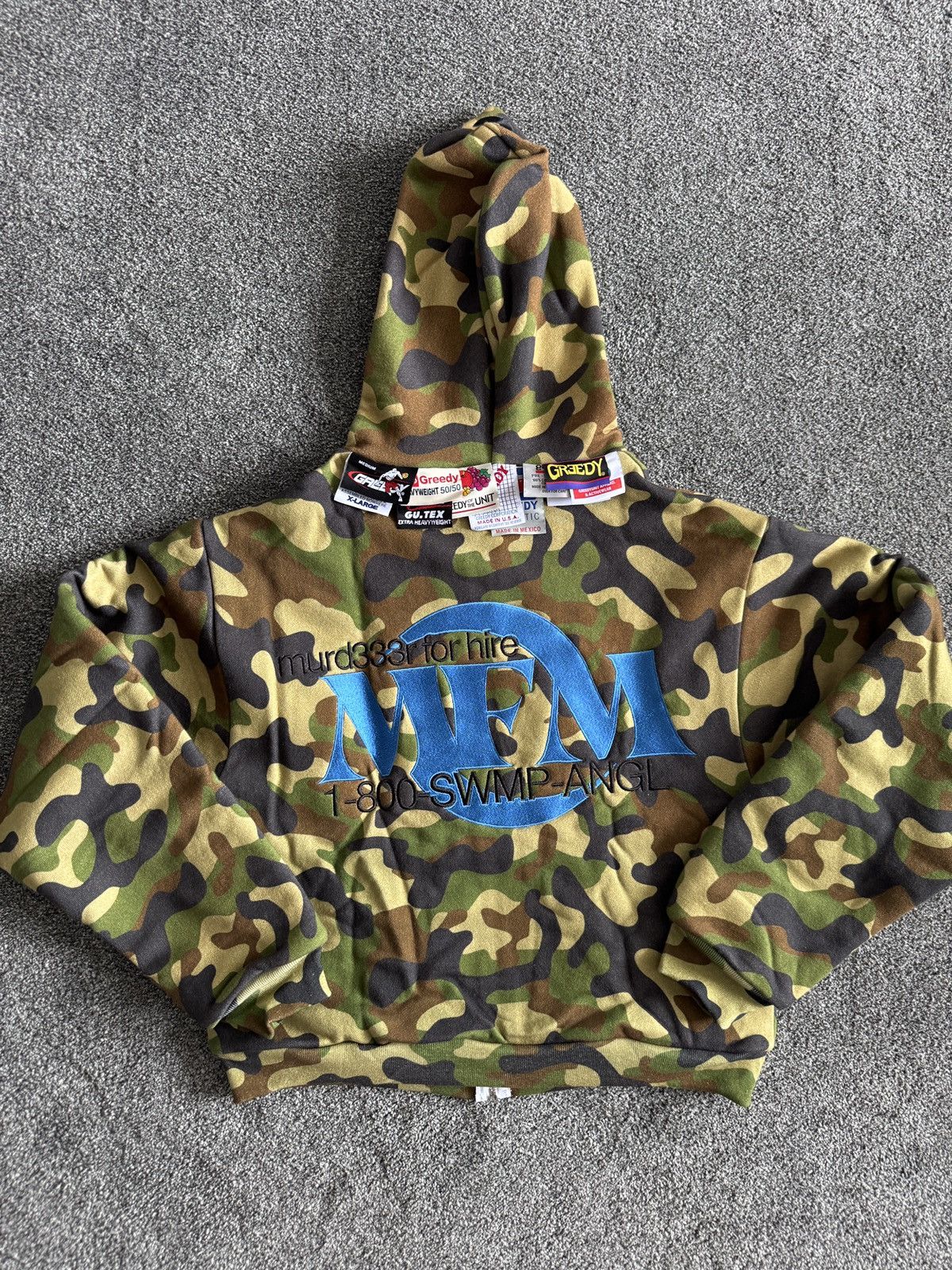 Greedy Unit × murd333r.fm Murd333r.FM x Greedy Unit Multi Tag Zip Up Hoodie Camo Size US S / EU 44-46 / 1 - 4 Thumbnail