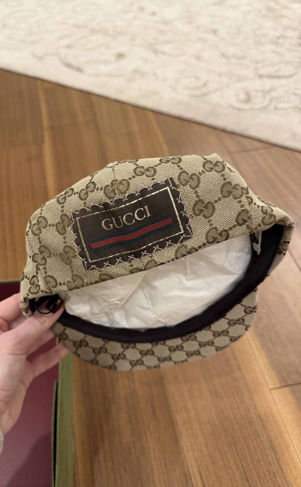 Gucci *NEW* GUCCI GG Monogram Flat Cap Hat Logo Demna Runway Size ONE SIZE - 6 Thumbnail