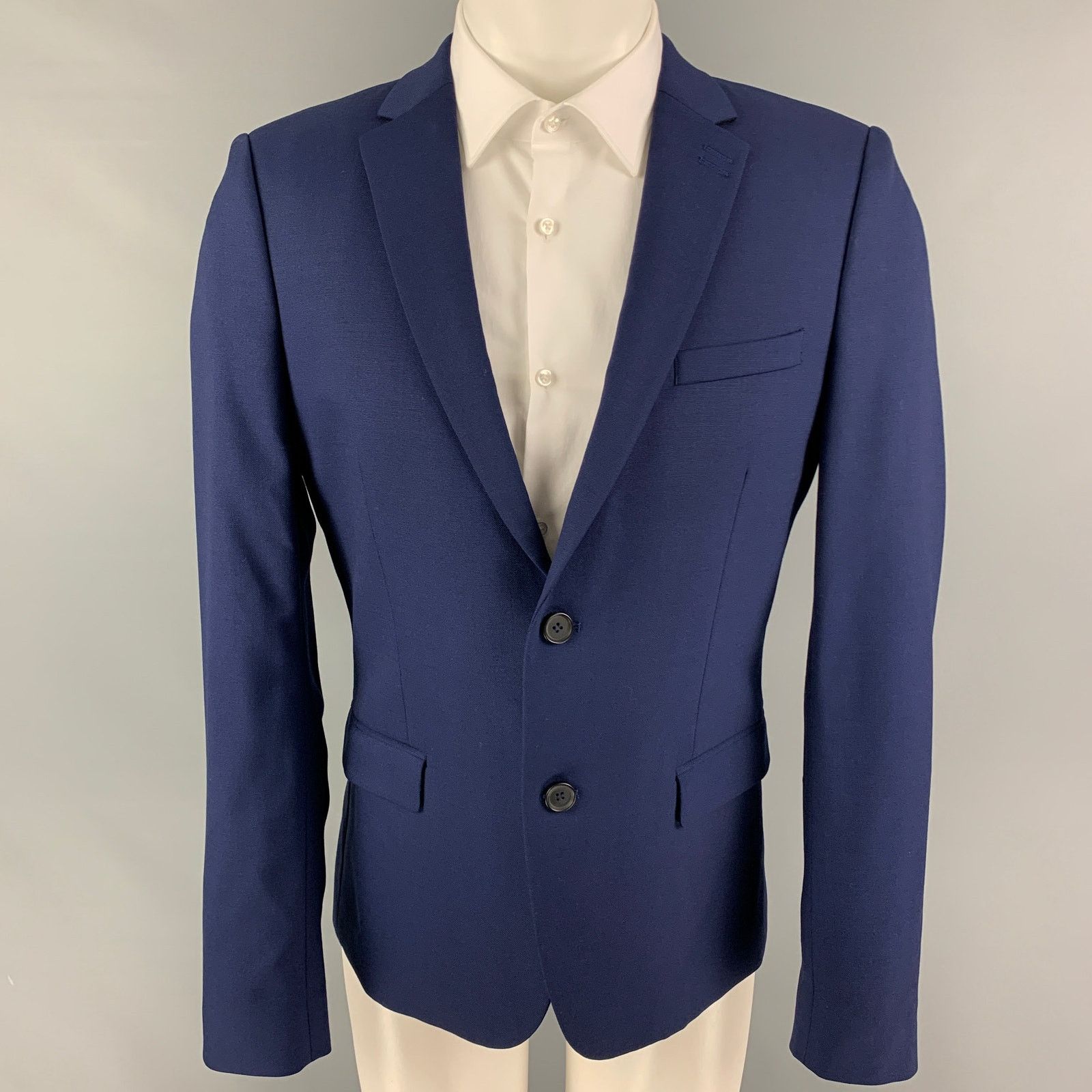 The Kooples THE KOOPLES Size 38 Navy Wool Notch Lapel Sport Coat Size 38R - 1 Thumbnail