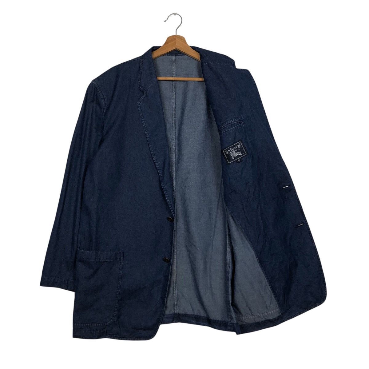 Burberry 📌Vintage Chore Jacket Denim Blue Burberrys Double Breast Size US M / EU 48-50 / 2 - 12 Thumbnail