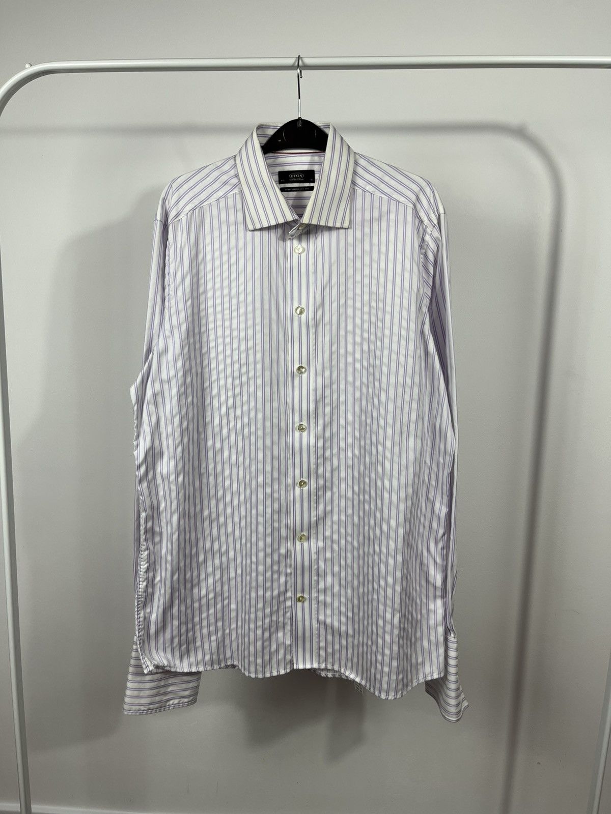 Eton Eton Contemporary Fit Striped Shirt 16.5 42 Purple White Size US L / EU 52-54 / 3 - 1 Thumbnail