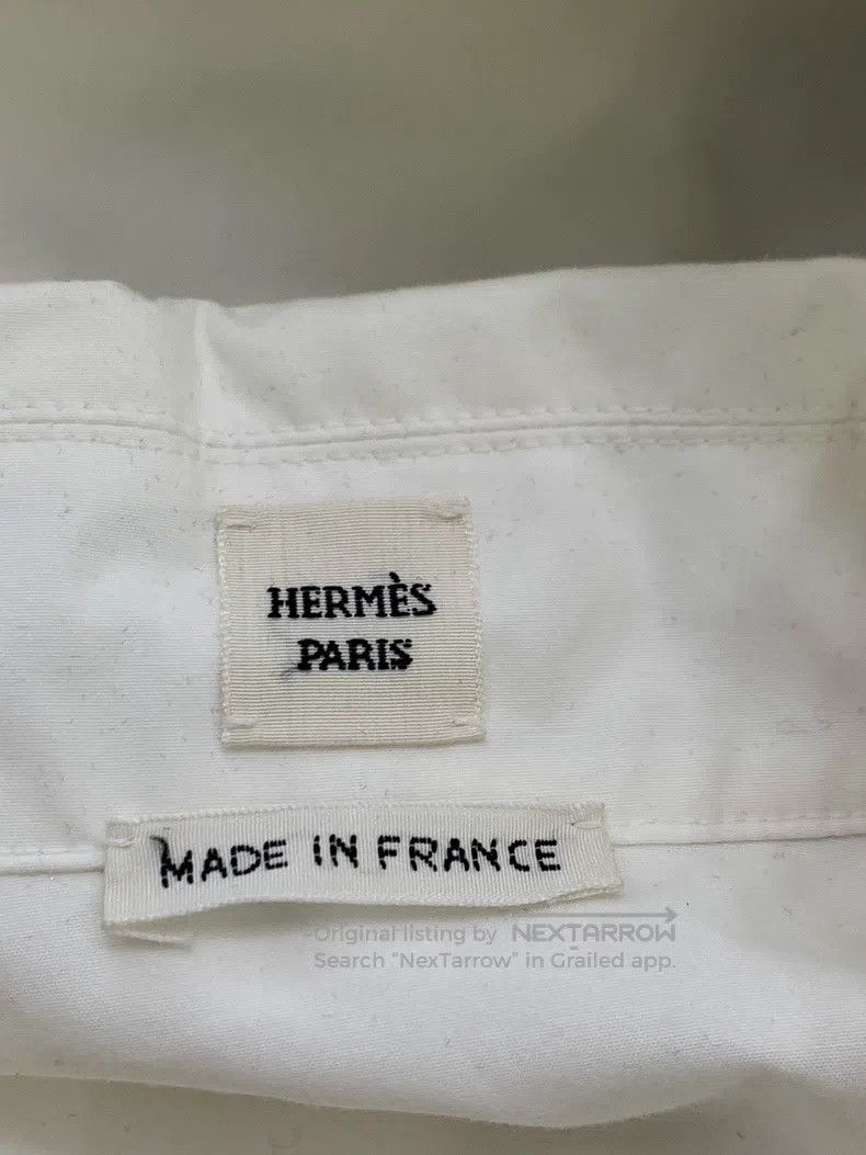 Hermes Hermes White tailored waist shirt with design Size XS / US 0-2 / IT 36-38 - 4 Thumbnail
