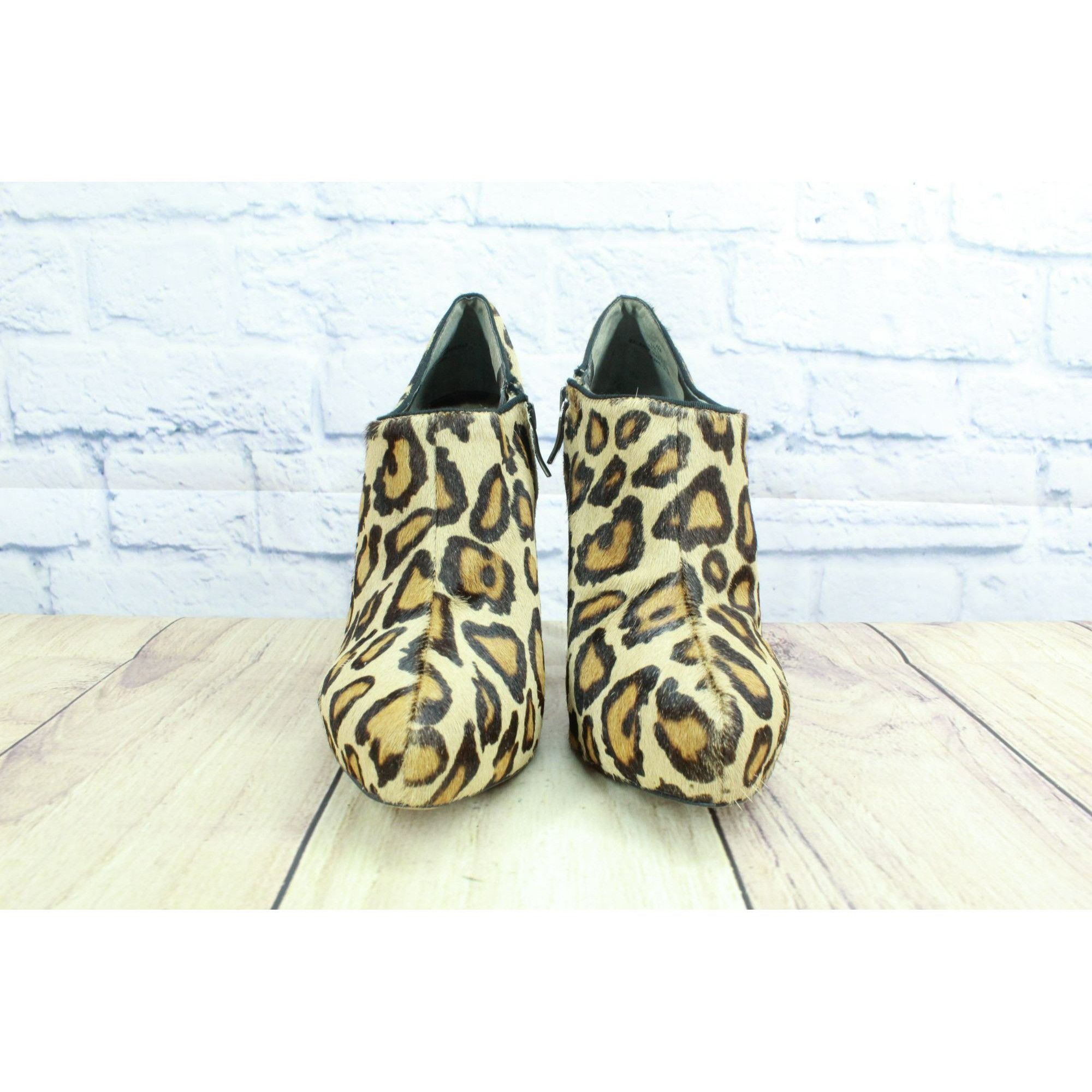 Leather Sam Edelman SRia Leopard Brahma Womens Platform Booties Size US 8.5 / IT 38.5 - 4 Thumbnail
