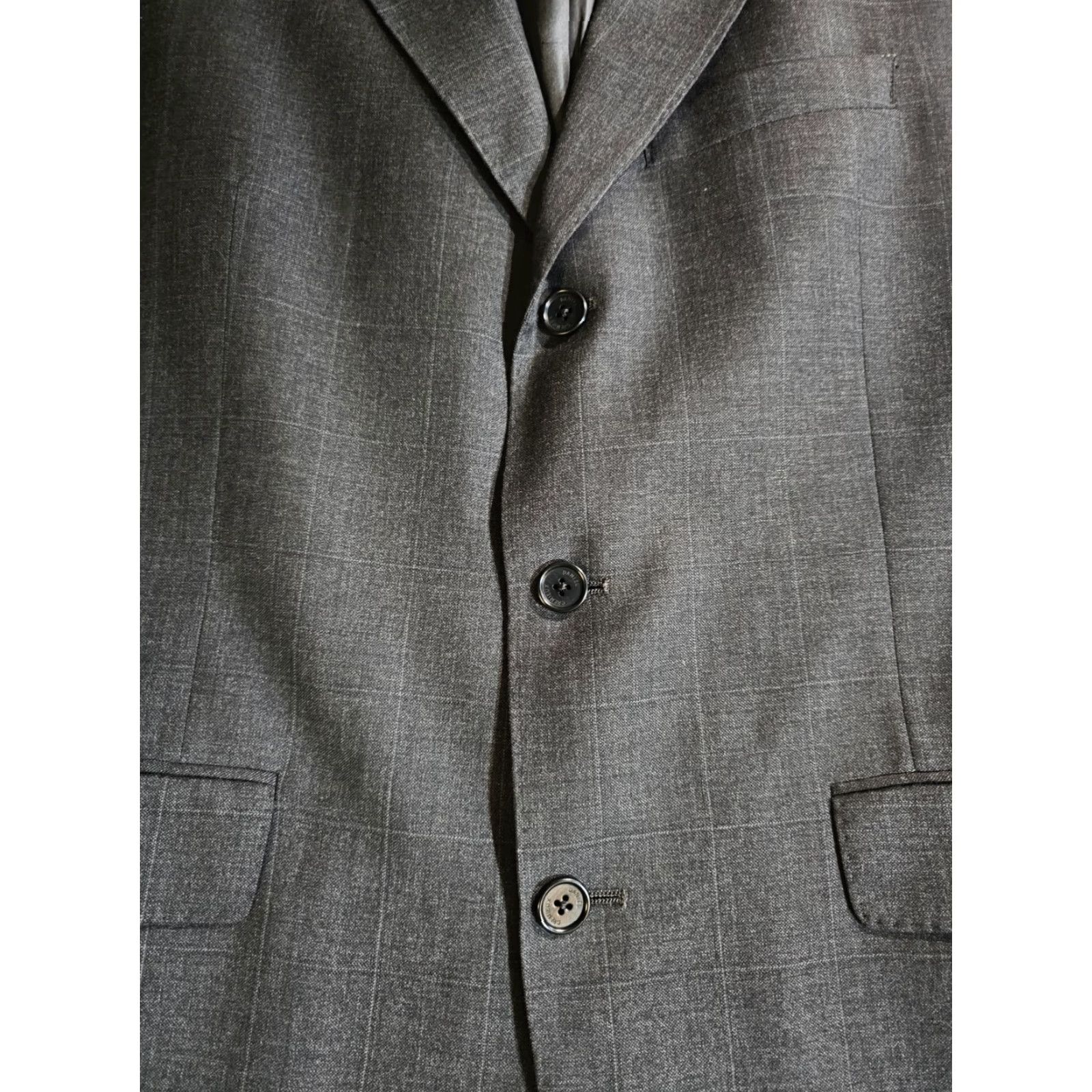 Cremieux Daniel Cremieux Blazer Suit Coat Mens 39R Black Wool Tweed 3-Button Front Notch Lapel Double-Vented Regular Fit Vintage No Size 40R - 4 Thumbnail
