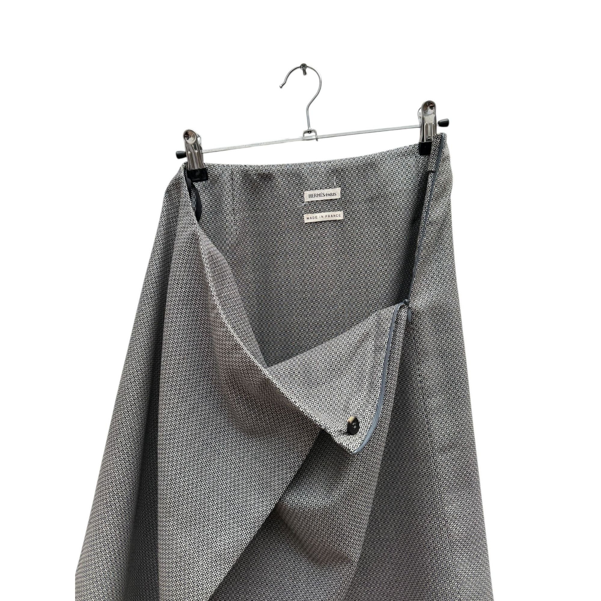 Hermes Grey “H” Monogram Wrap Skirt Size 26" / US 2 / IT 38 - 5 Thumbnail