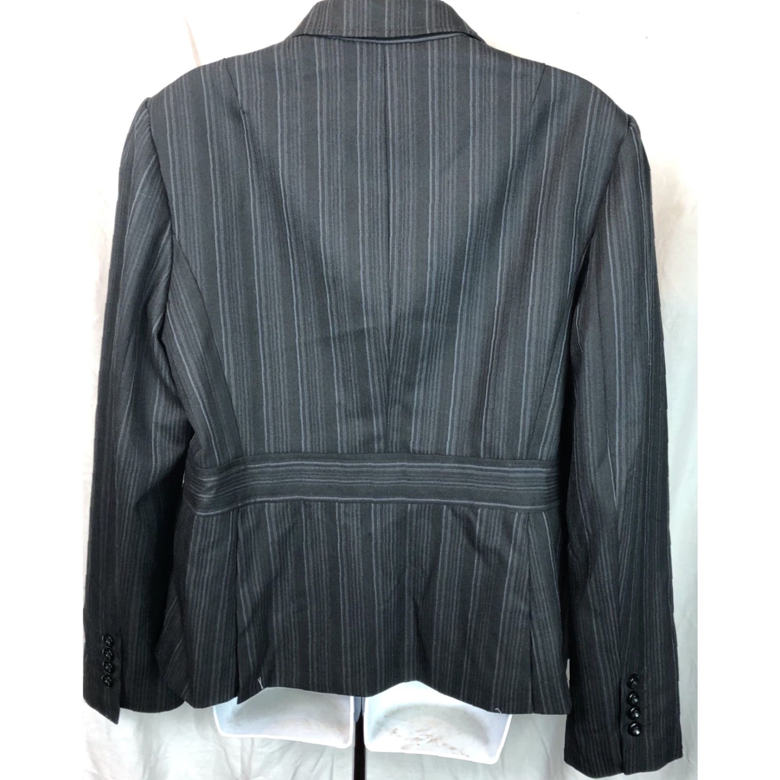 George George Blazer Jacket 16 Black Stripe Notch Collar Double Vent Lined Women Corporate Casual Workwear Blazer Mens? Size XXL / US 16-18 / IT 52-54 - 3 Thumbnail