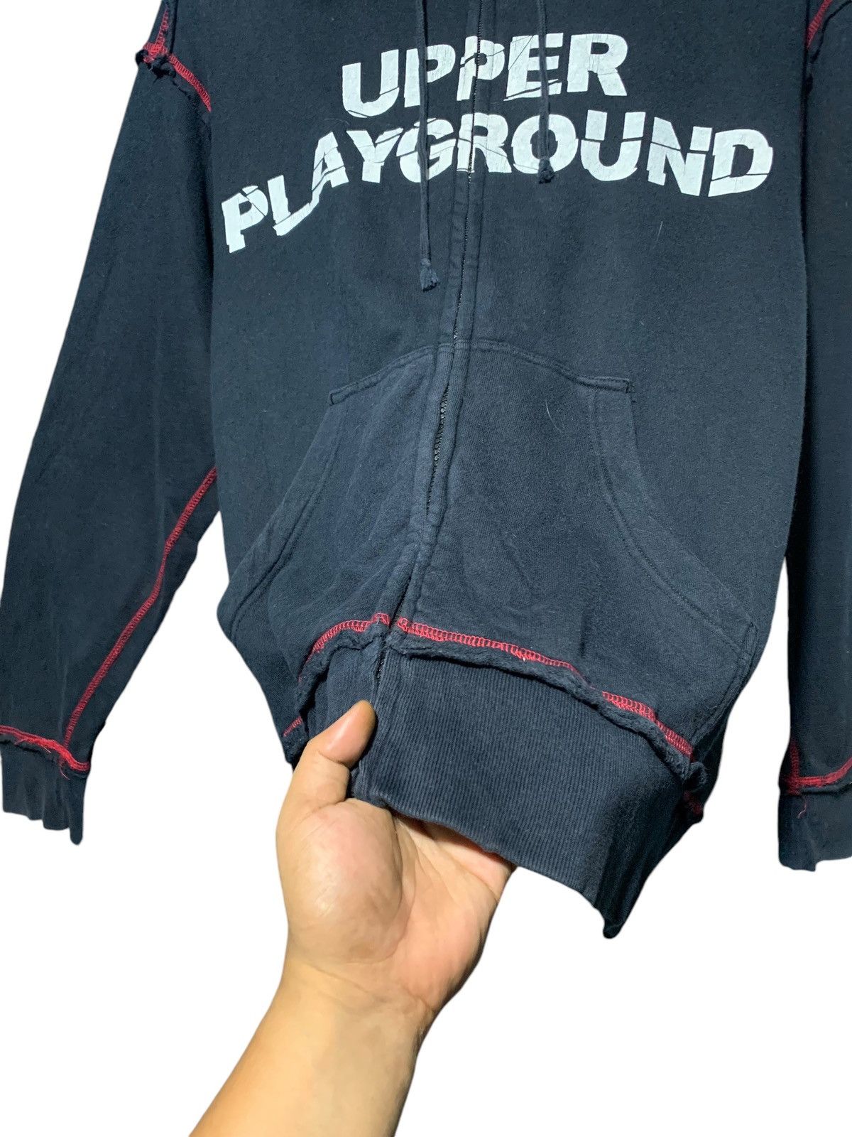 If Six Was Nine × Le Grande Bleu (L.G.B.) × Upper Playground Vtg Upper Playground distressed nightmare fur hoodie Size US L / EU 52-54 / 3 - 8 Thumbnail