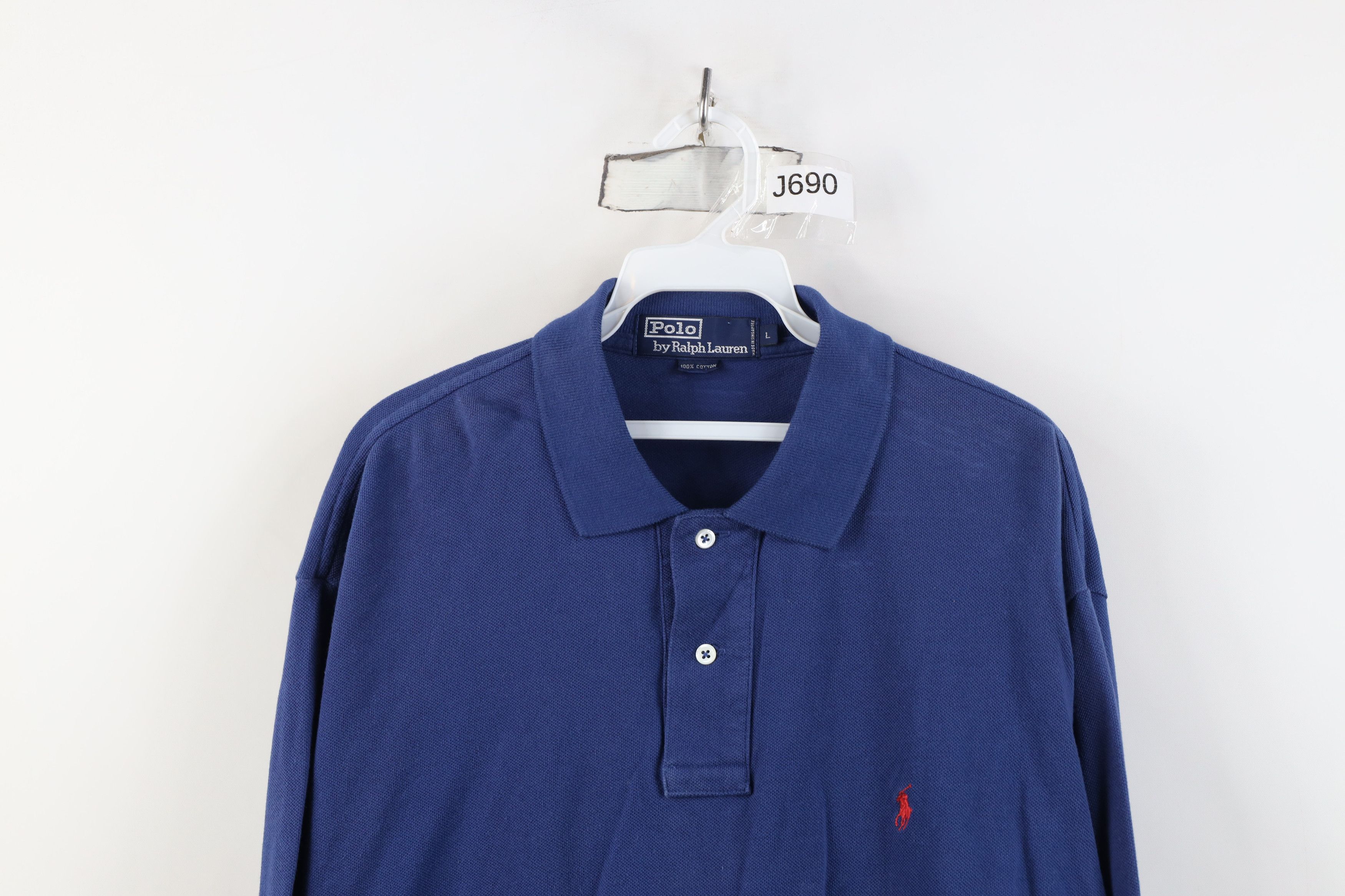 Ralph Lauren Vintage 90s Ralph Lauren Long Sleeve Rugby Polo Shirt Blue Size US L / EU 52-54 / 3 - 2 Thumbnail