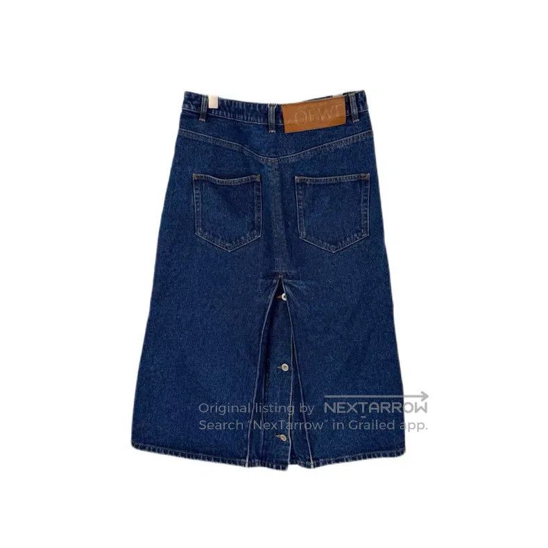 Loewe Loewe Washed blue leather label denim skirt Size 26" / US 2 / IT 38 - 2 Thumbnail