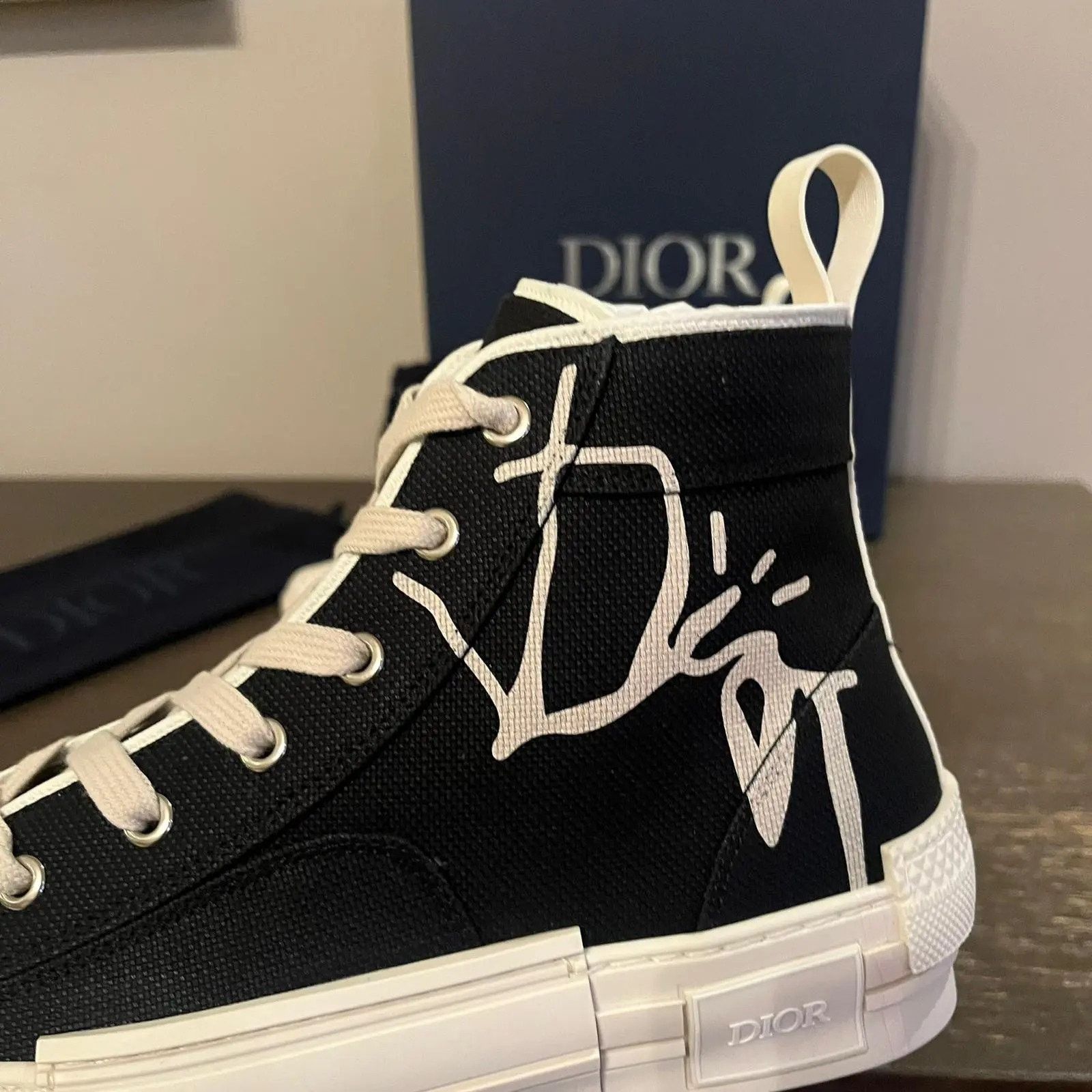 Dior × Travis Scott Cactus Jack B23 High Top Logo Sneakers in Black Size US 6 / EU 39 - 11 Thumbnail