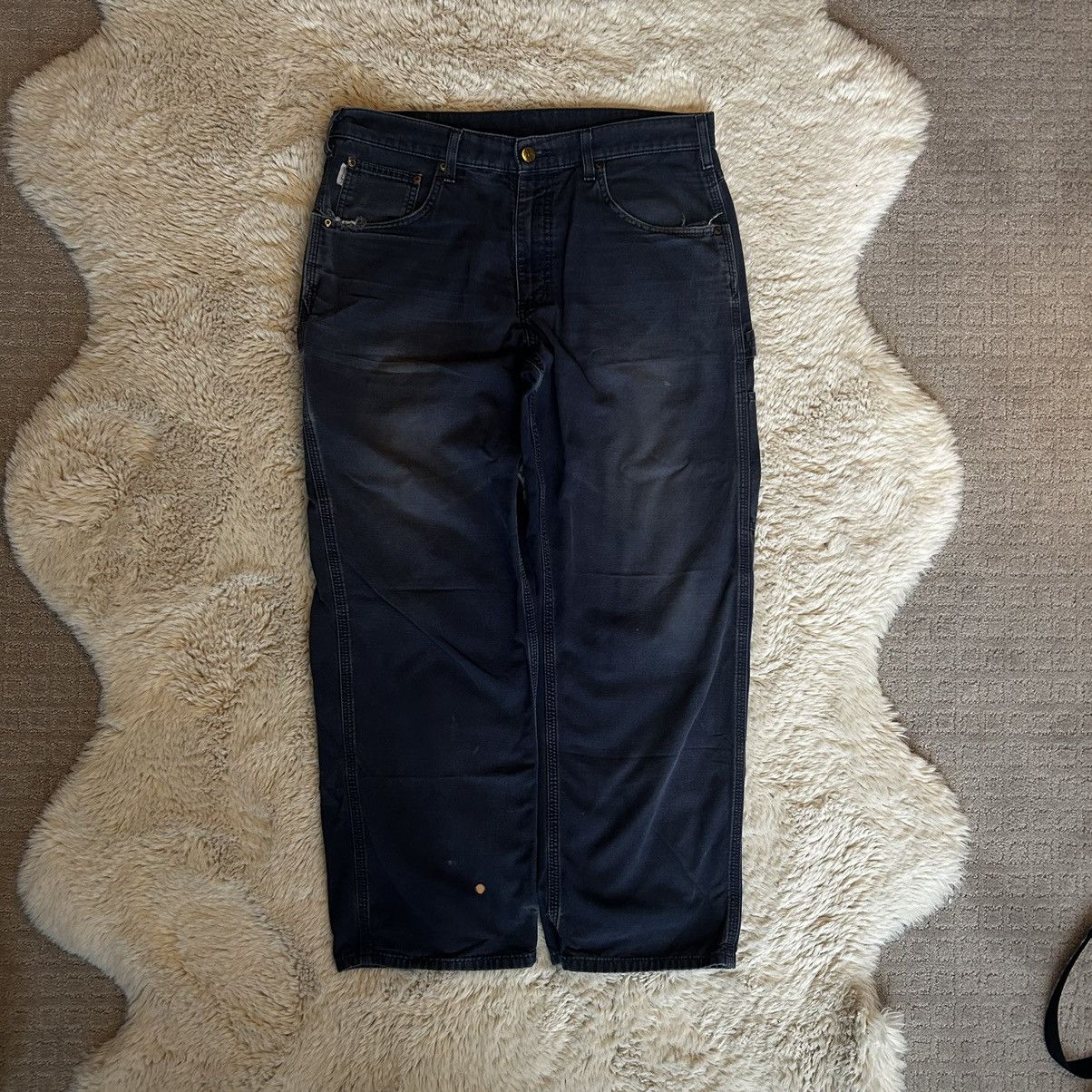 Carhartt × Vintage Vintage Faded Blue Carhartt Carpenter Pants Size US 35 - 1 Thumbnail