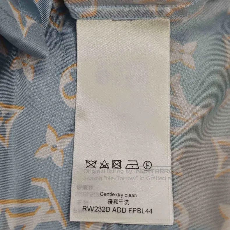 Louis Vuitton Louis Vuitton Light blue full logo mulberry silk shirt Size XS / US 0-2 / IT 36-38 - 6 Thumbnail