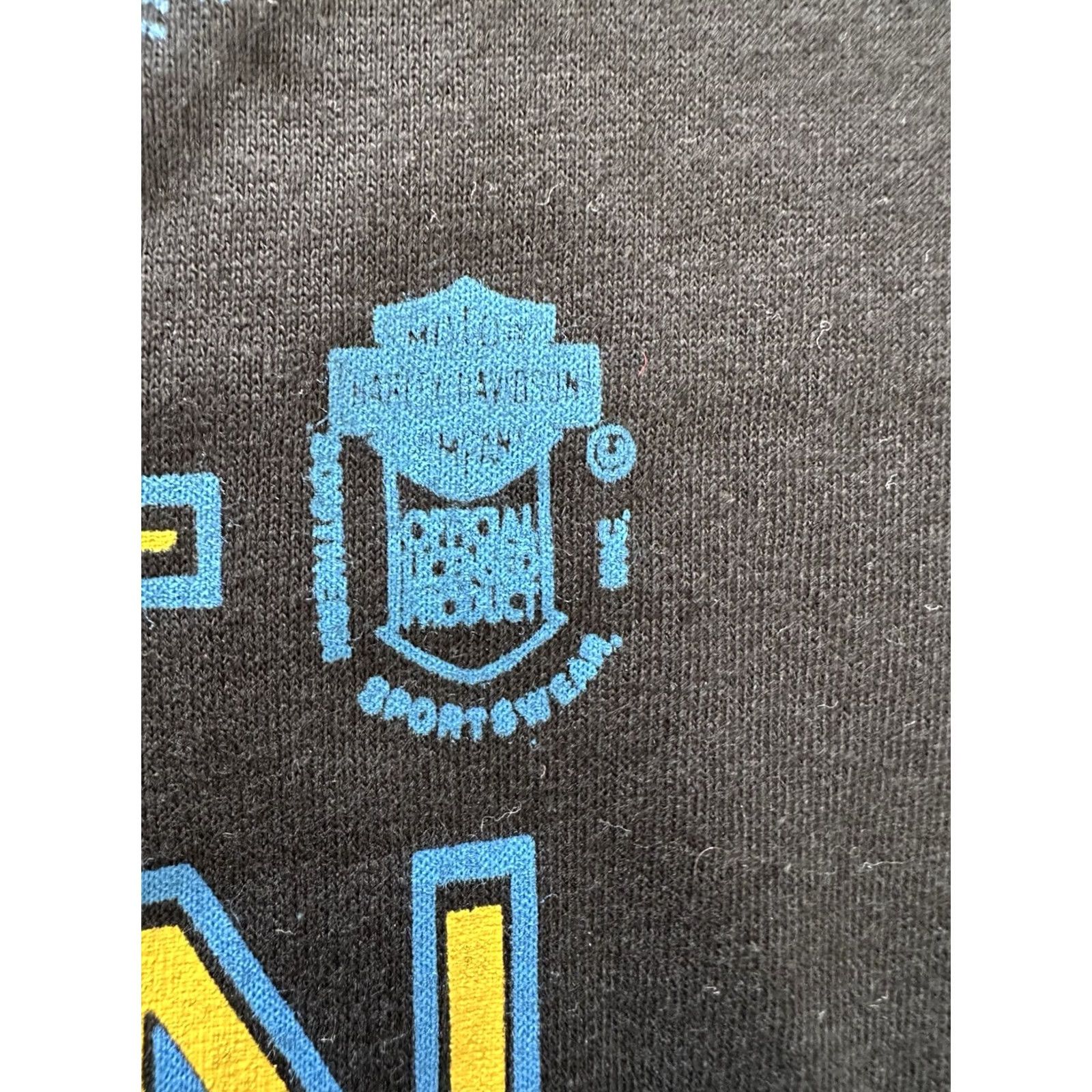 Jerzees VINTAGE 80s Harley Davidson Eagle With Sunglasses 3D Emblem Tee XL Black Unisex Graphic Tee Men Women Mens Womens Size ONE SIZE - 4 Thumbnail