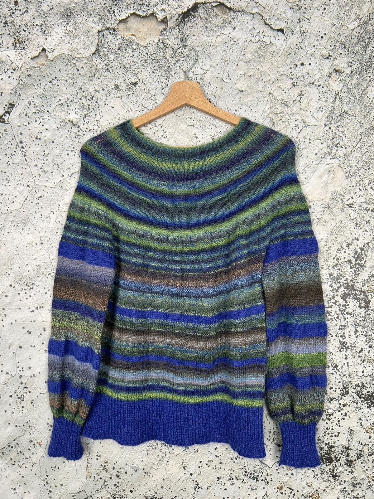 Vintage Vintage Mohair Wool Sweater Stripped Avant Garde Handmade Size M / US 6-8 / IT 42-44 - 4 Thumbnail
