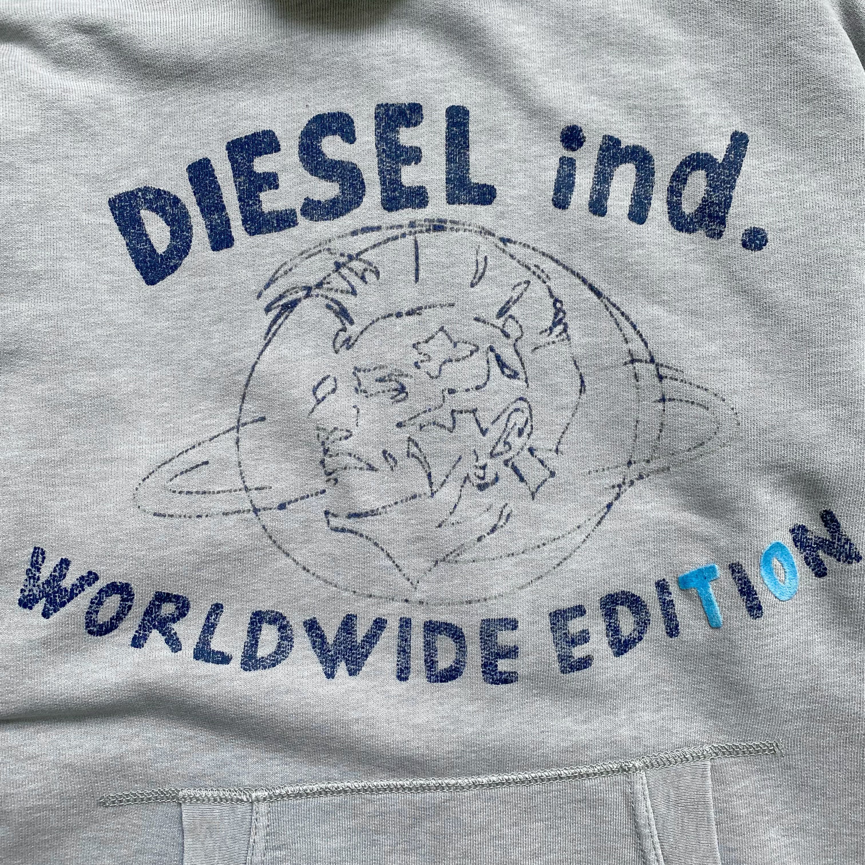 Diesel ⚙️ Vintage Trashed Diesel Hoodie Big Logo 90s Size US M / EU 48-50 / 2 - 6 Thumbnail