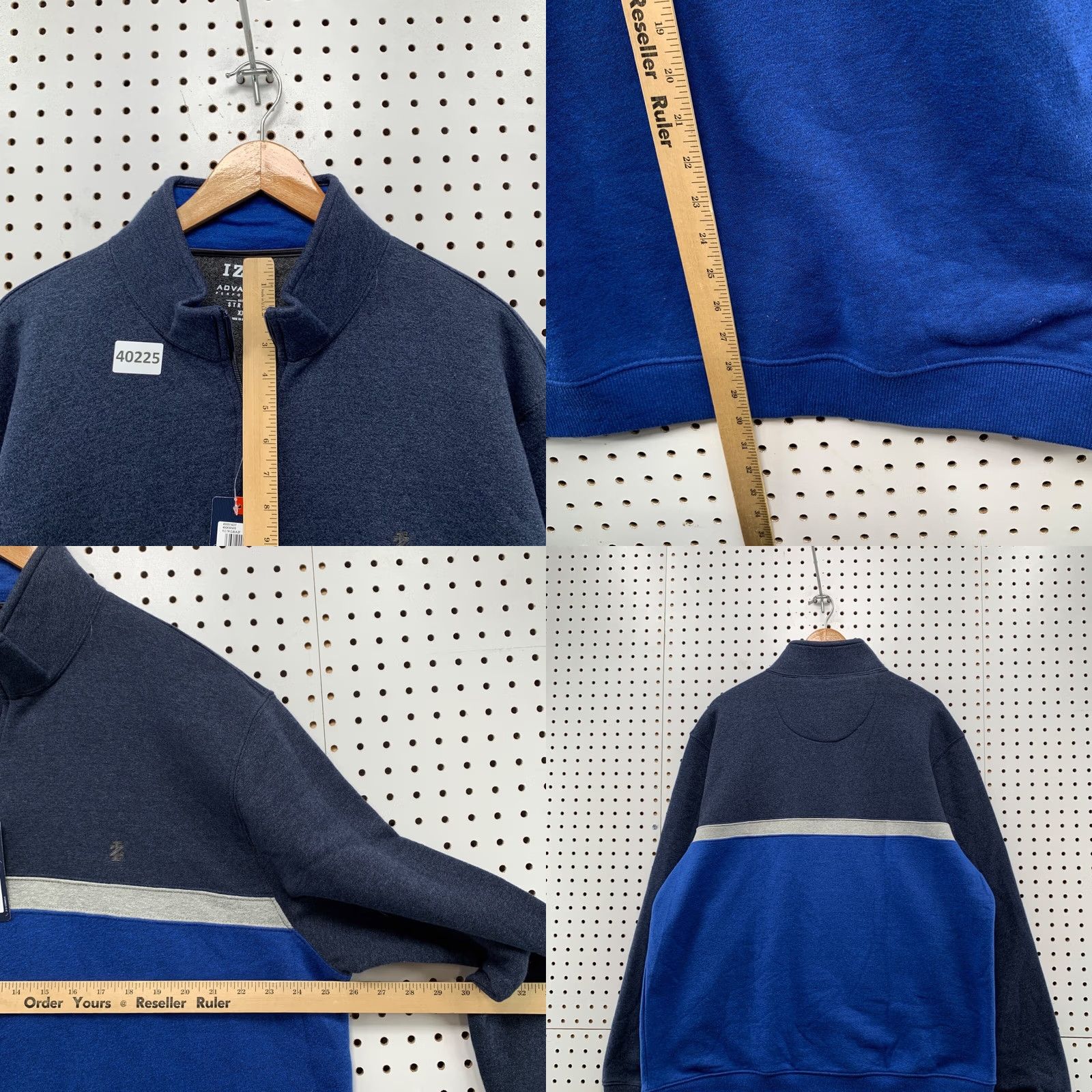 Izod IZOD Advantage Performance 1/4 Zip Pullover Sweater Mens 2XL BLUE NWT Size US XXL / EU 58 / 5 - 9 Thumbnail