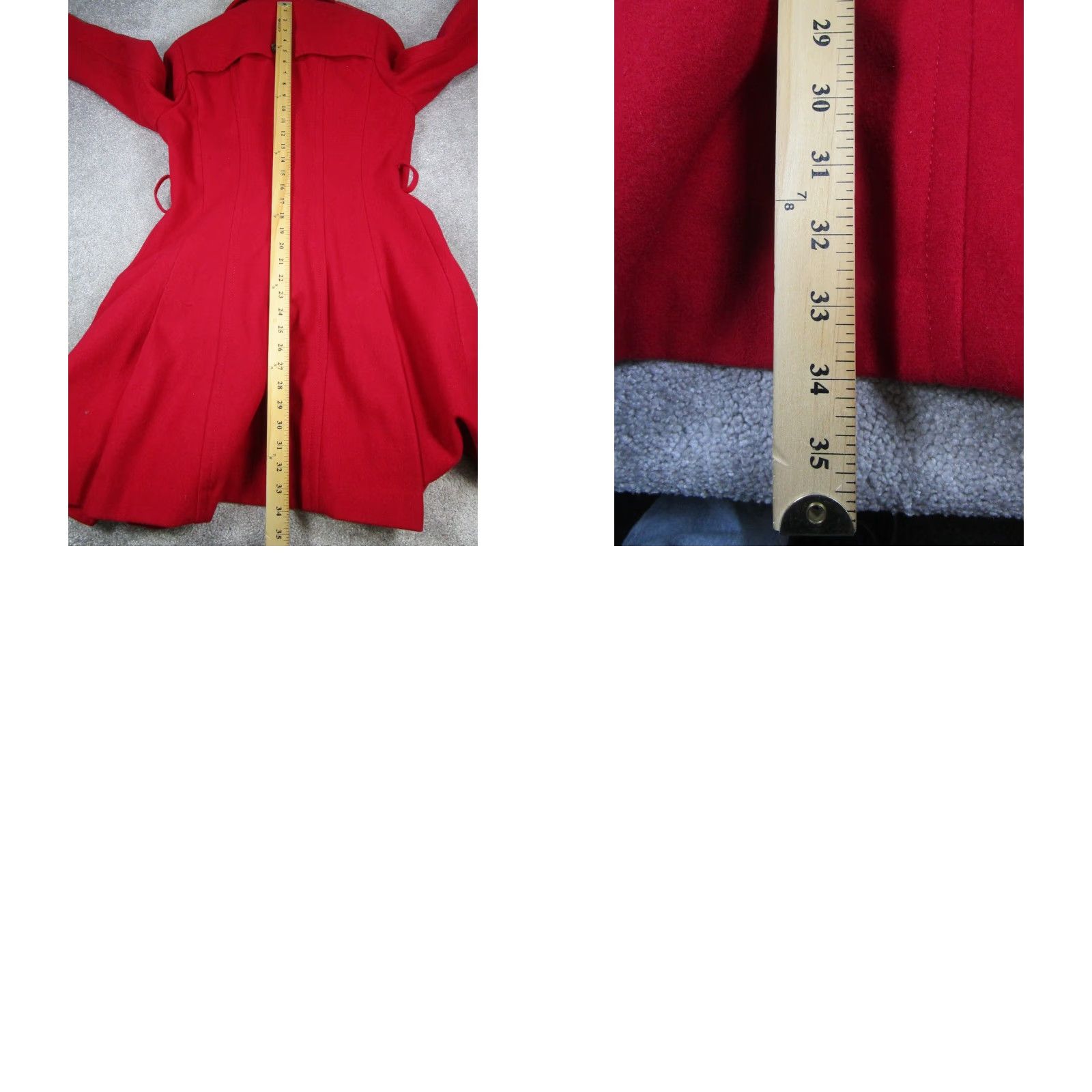 Express Express Trench Coat Womens Medium Red Wool Blend Size M / US 6-8 / IT 42-44 - 8 Thumbnail