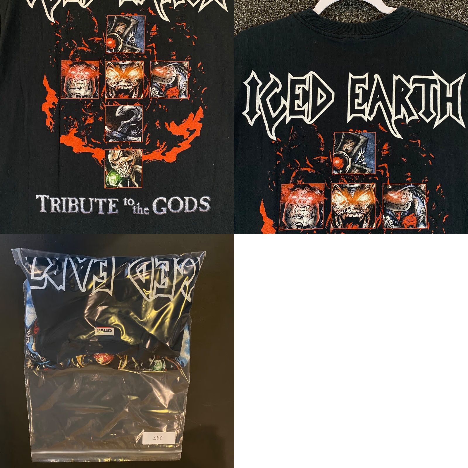 Anvil ICED EARTH Tribute to the Gods Shirt Mens Large Black Graphic Tee Size US L / EU 52-54 / 3 - 8 Thumbnail