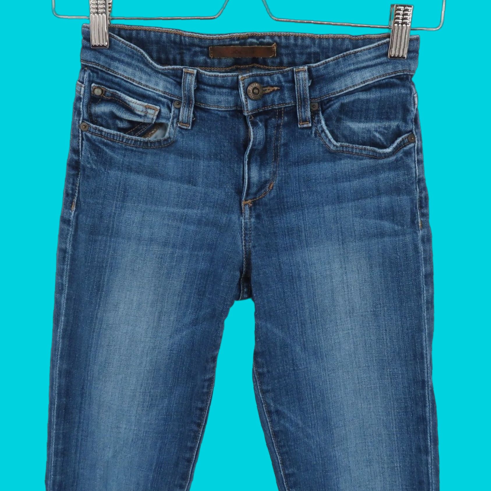 Vintage VINTAGE? No — Joe's Jeans Womens 24 Straight Ankle Medium Wash Solid Blue Denim Jeans Cotton Jacket? No Size 42" / US 20 - 1 Thumbnail