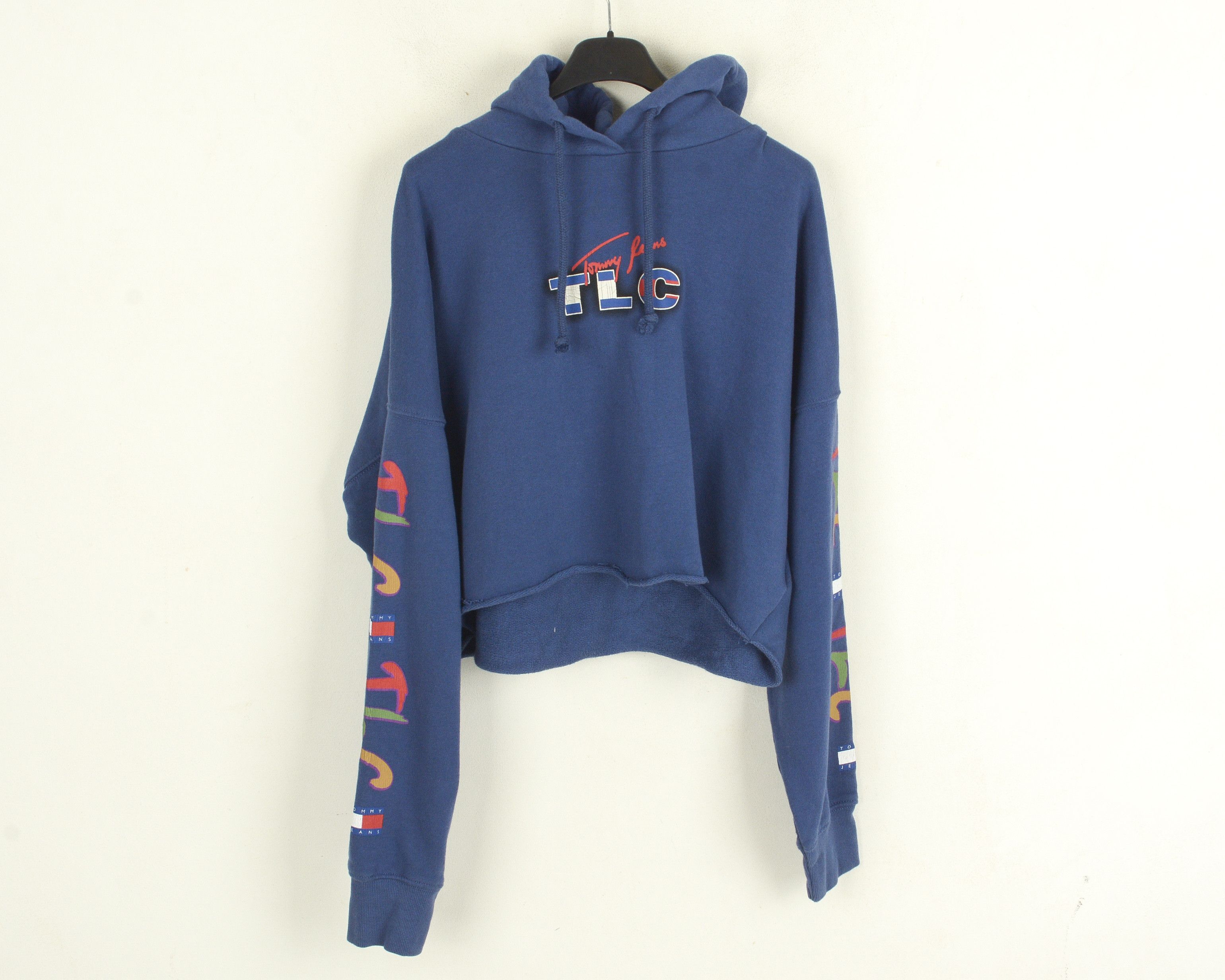 Tommy Jeans TLC Women Crop Hoodie Sweatshirt S Sweater Pullover Jumper Size S / US 4 / IT 40 - 2 Thumbnail