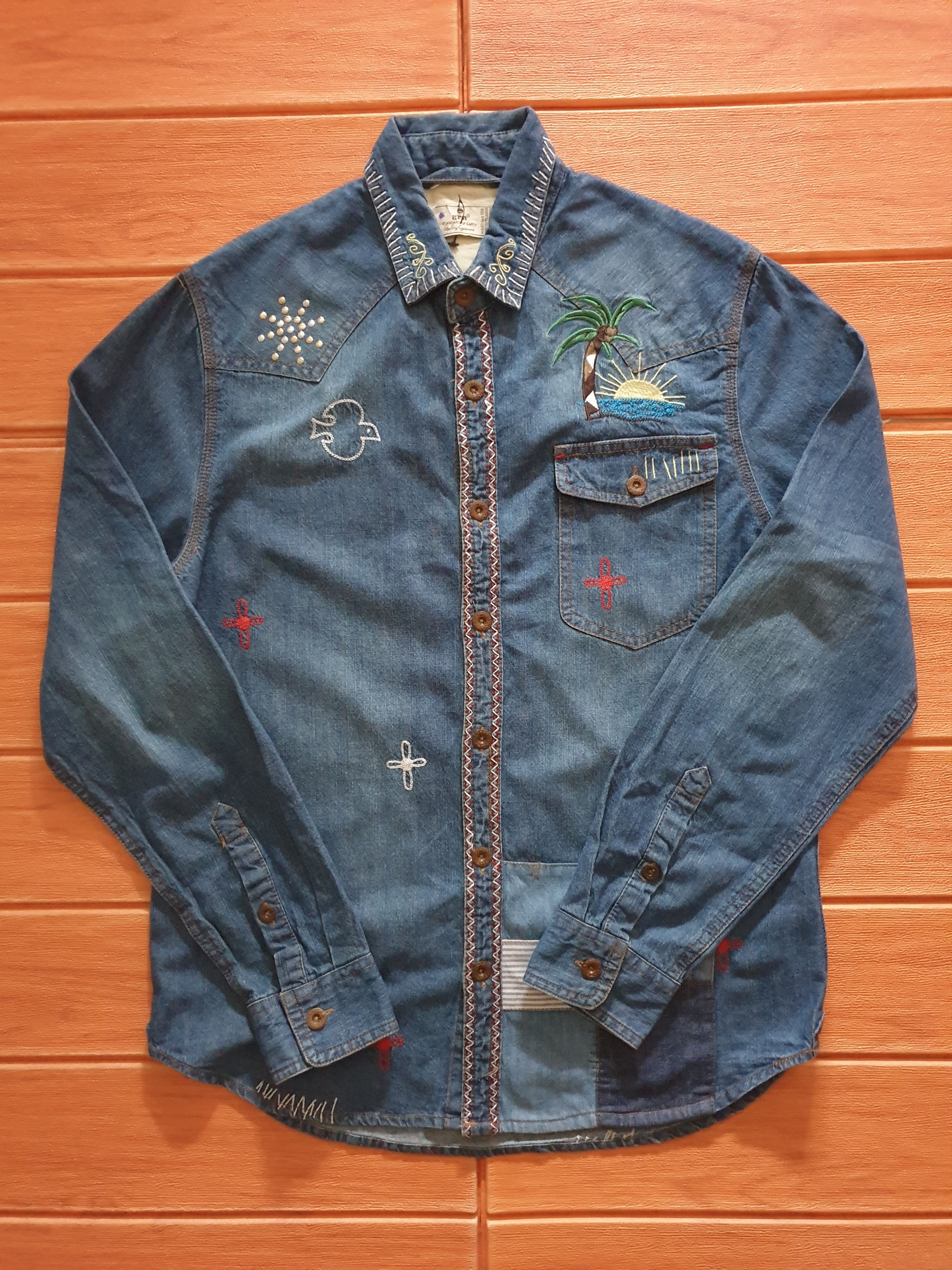 GRN Grn shashiko patchwork shirt Size US M / EU 48-50 / 2 - 4 Thumbnail