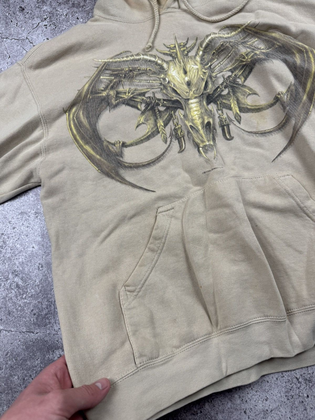 Japanese Brand Vintage 00s Spiral Affliction style dragon hoodie fantasy Size US M / EU 48-50 / 2 - 7 Thumbnail