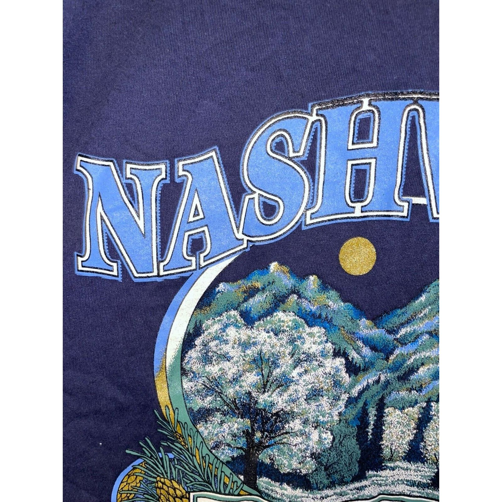 Jerzees 90s Vintage Nashville TN Tennessee Mountain Shirt VTG 1990s Size US L / EU 52-54 / 3 - 3 Thumbnail