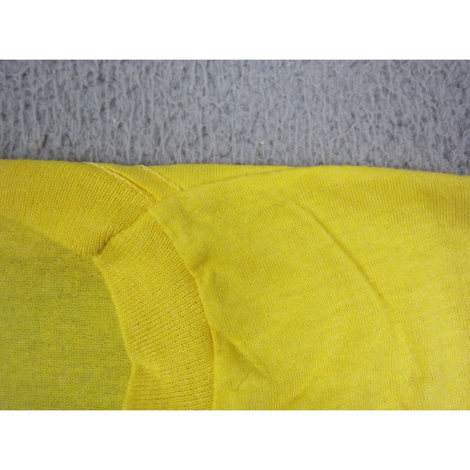 Vintage VINTAGE Screen Star Baseball Shirt Mens L Yellow 80s Made in USA Field Logo Short Sleeve Crew Neck Cotton Polyester Knit 2-3 Day Ships Mens Size US L / EU 52-54 / 3 - 4 Thumbnail