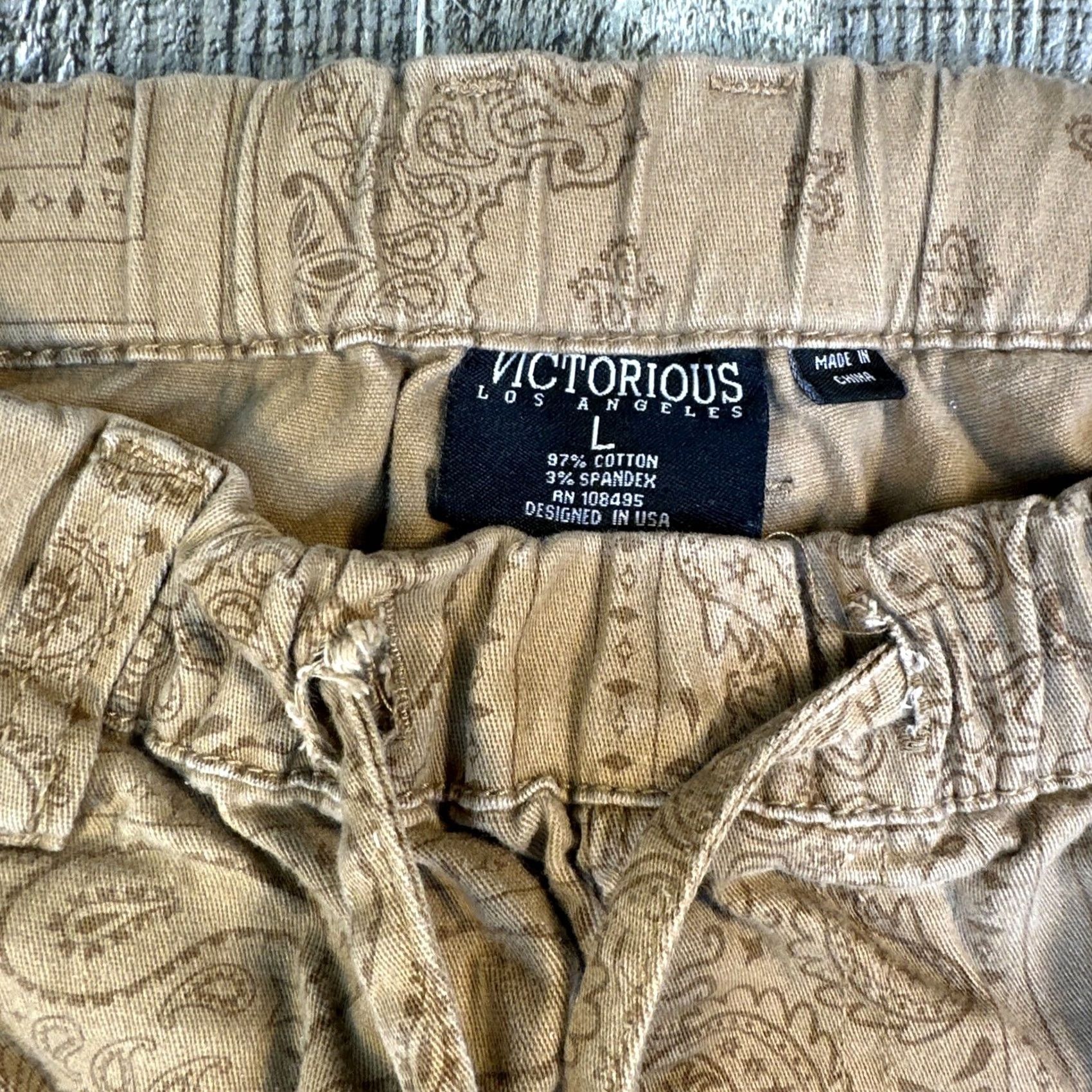 Vintage VICTORIOUS Los Angeles Jogger Pants Men L Black Five Pocket Angel Stars Activewear Size US 33 - 2 Thumbnail