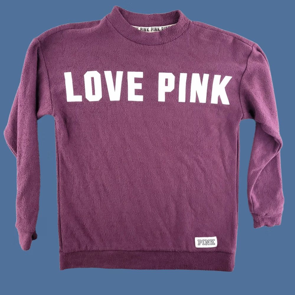 Victoria's Secret Victoria's Secret Mock Neck Sweater Women's XS Burgundy Pink Love Fuzzy Pullover Sweatshirt Long Sleeve Solid Size XS / US 0-2 / IT 36-38 - 1 Thumbnail