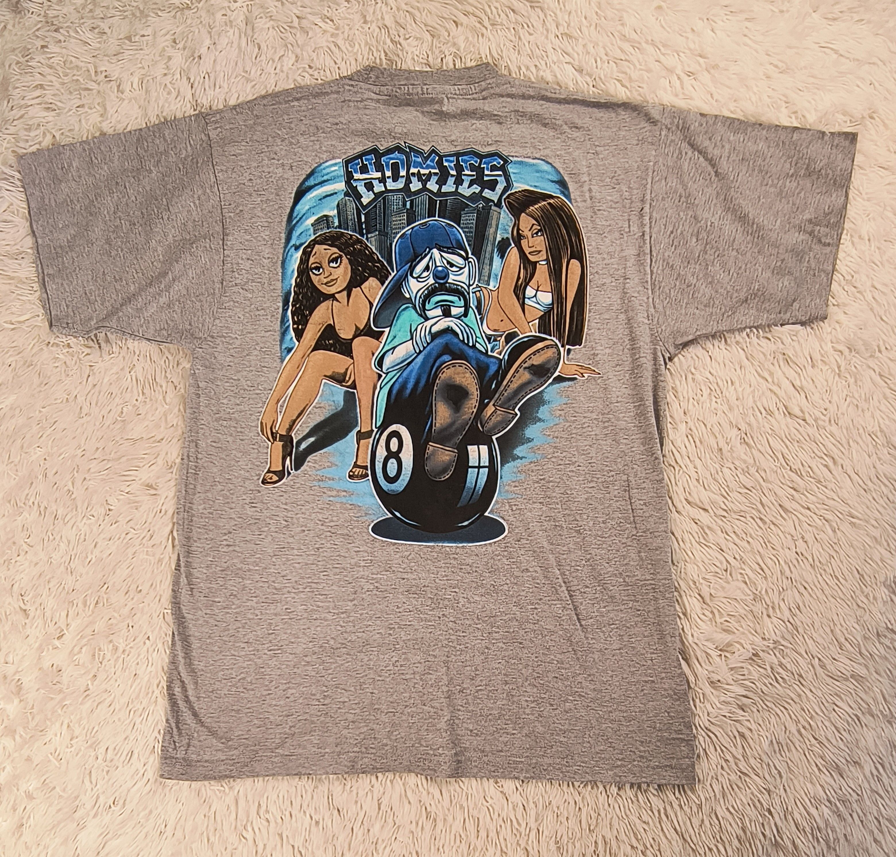 Vintage Vintage homies 8 ball clown 90s tee Size US L / EU 52-54 / 3 - 2 Thumbnail