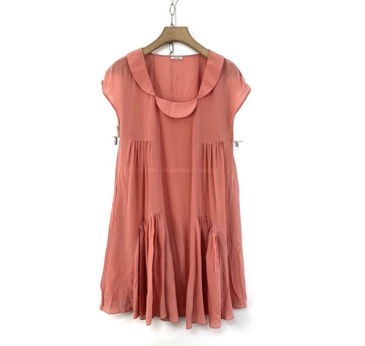 Miu Miu Miu Miu Lotus Pink Petal Collar Silk Dress K12 Size XS / US 0-2 / IT 36-38 - 1 Thumbnail