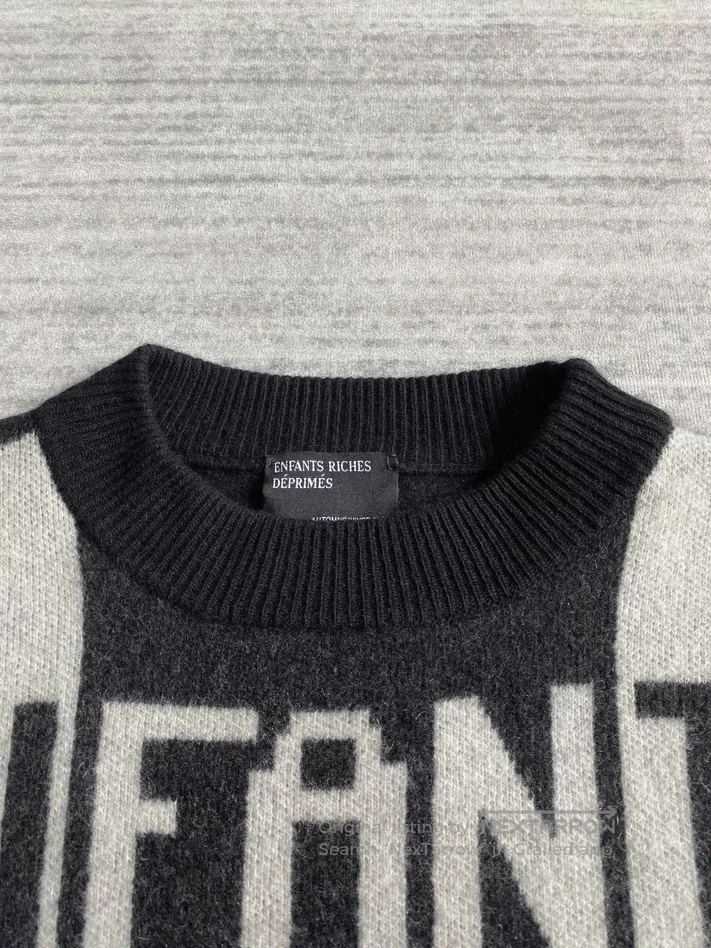 Enfants Riches Deprimes black and white checkered kids sweater. Size US XL / EU 56 / 4 - 4 Thumbnail