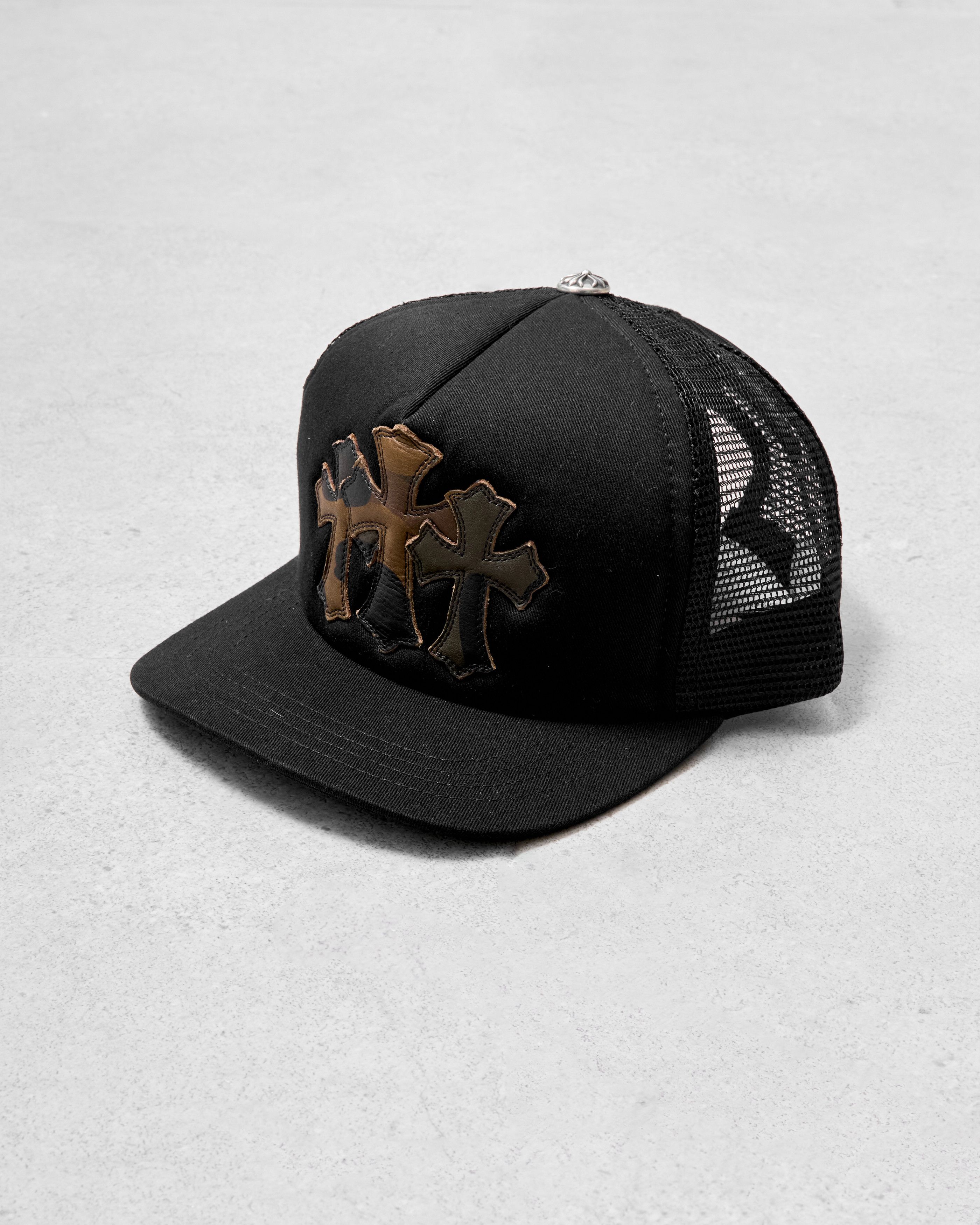 Chrome Hearts CHROME HEARTS Cemetery Leather Patch Black Trucker Hat black Size ONE SIZE - 1 Thumbnail