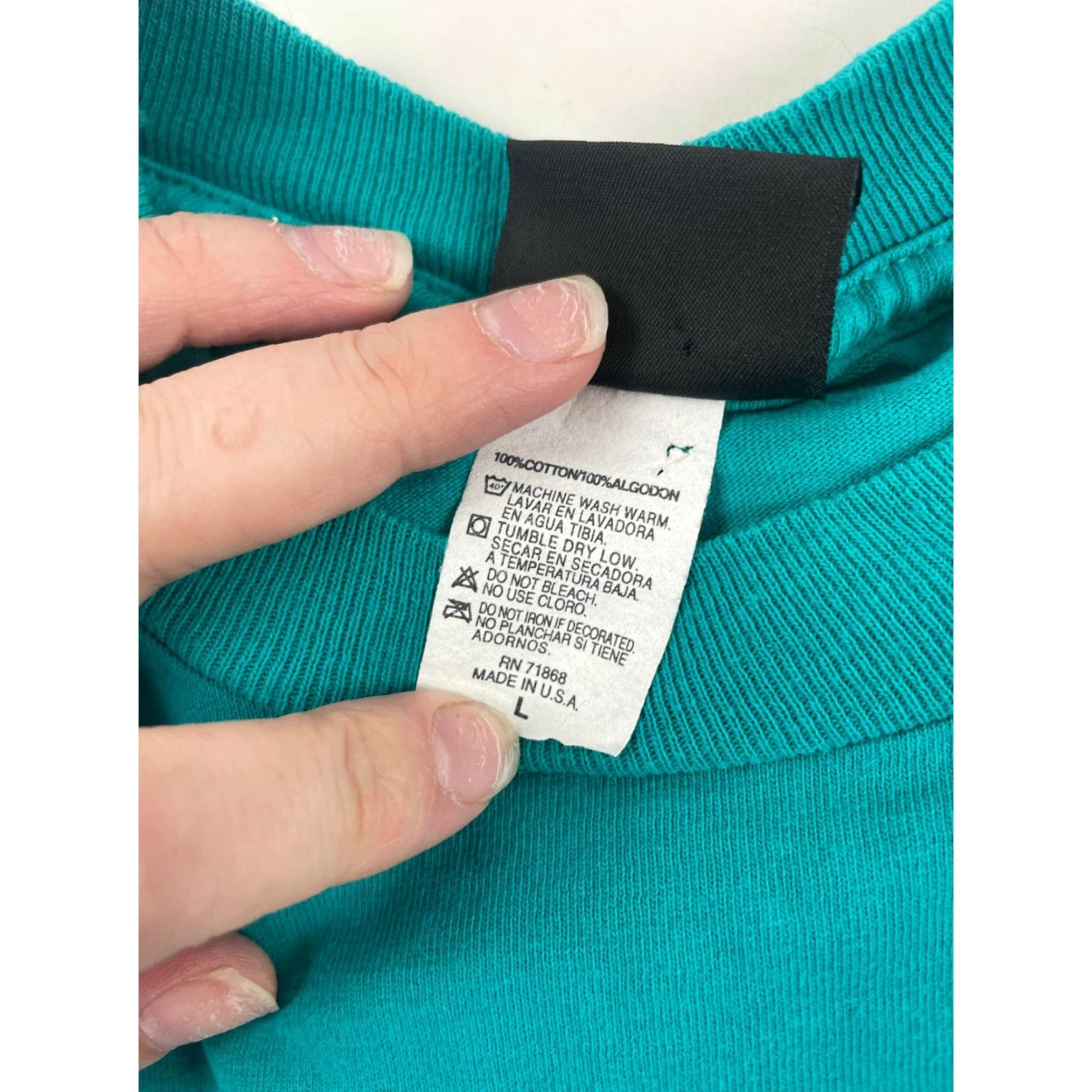 Vintage Living In Attitudes T-shirt Mens Large Turquoise "Whatever Facial Expression" Shirt Regular Breathable Funny Size US L / EU 52-54 / 3 - 8 Thumbnail