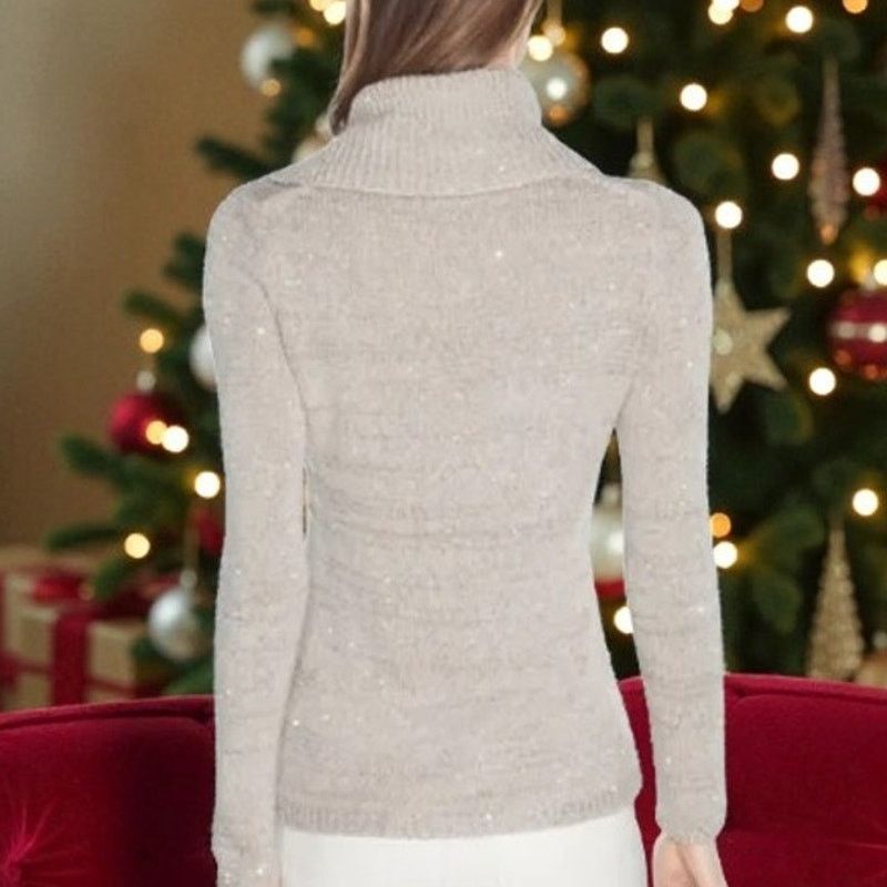 White House Black Market White House Black Market Sequin Sweater Cowl Neck XS Sparkle Size XS / US 0-2 / IT 36-38 - 2 Thumbnail