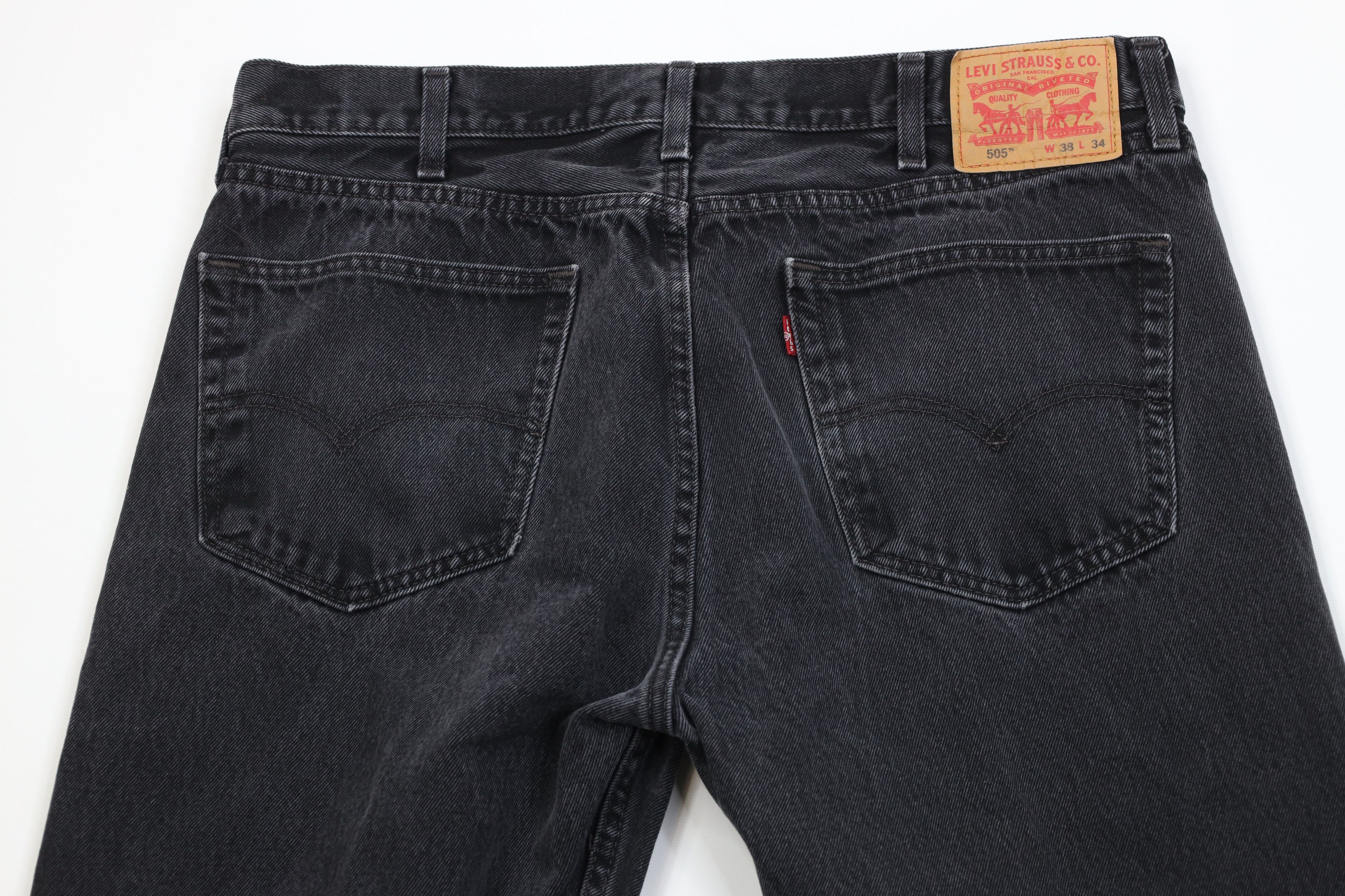 Levi's Vintage Y2K Levis 505 Regular Straight Leg Denim Jeans Black Size US 38 / EU 54 - 11 Thumbnail