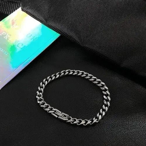 Jewelry Fashion Silver Titanium Steel Men's Bracelet Size ONE SIZE - 2 Thumbnail