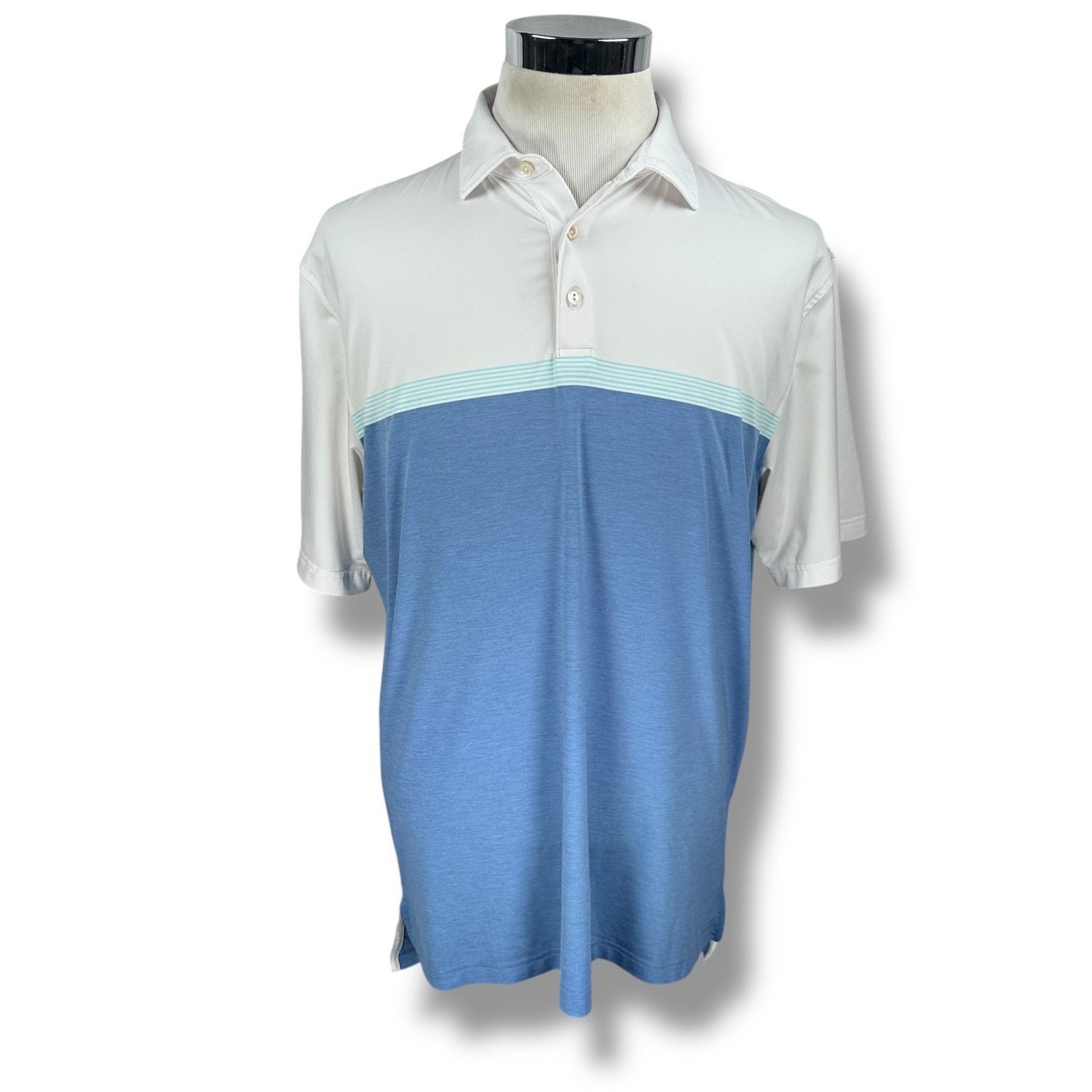 Peter Millar Peter Millar Mial Performance Polo Shirt Men’s L Blue White Size US L / EU 52-54 / 3 - 1 Thumbnail