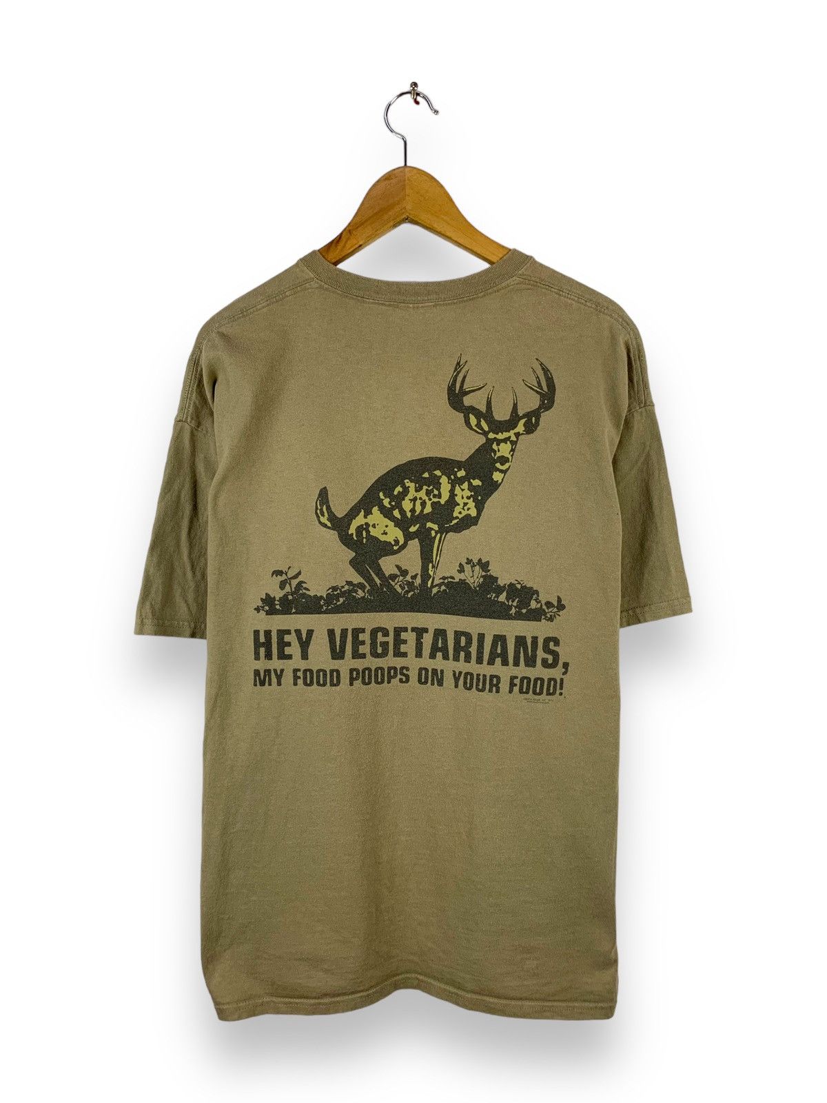 image of Gildan Steals! Buck Wear Vegan Tee Funny Spoof Parody in Brown, Men's (Size XL)