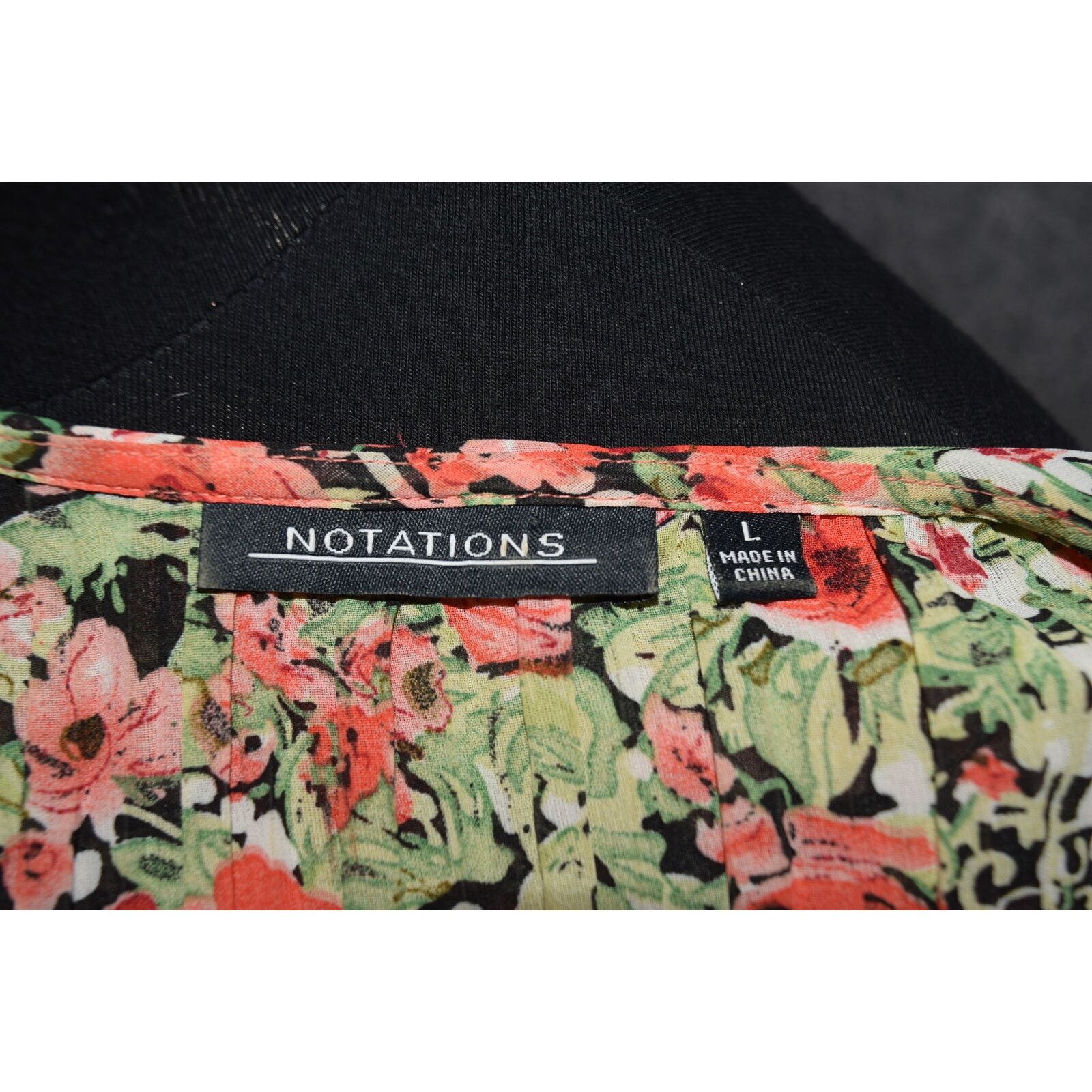 Vintage Notations Floral Print V-Neck Sleeveless Summer Blouse SZ L Size L / US 10 / IT 46 - 5 Thumbnail