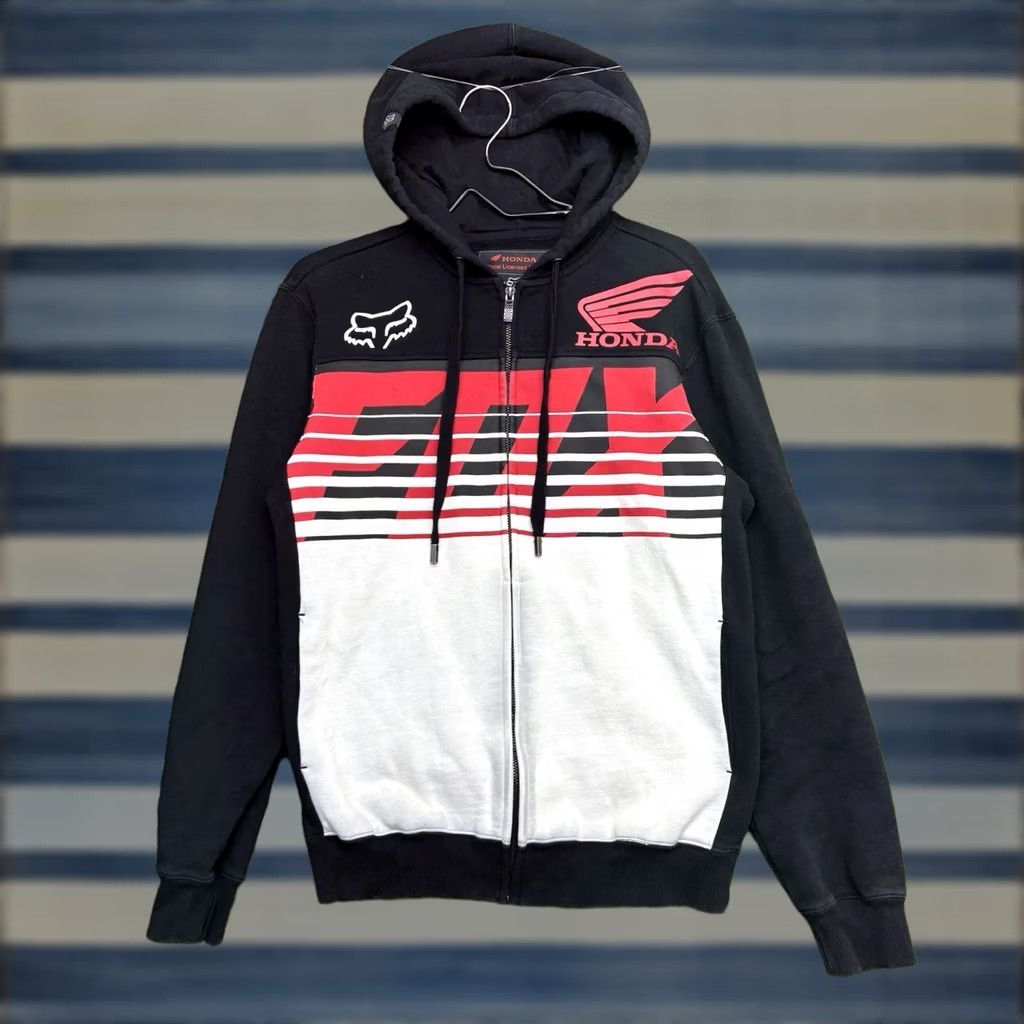 Fox Racing Fox Honda Hoodie Mens S Black Embroidered Sweatshirt Zip Up Sweatshirt Size US S / EU 44-46 / 1 - 1 Thumbnail