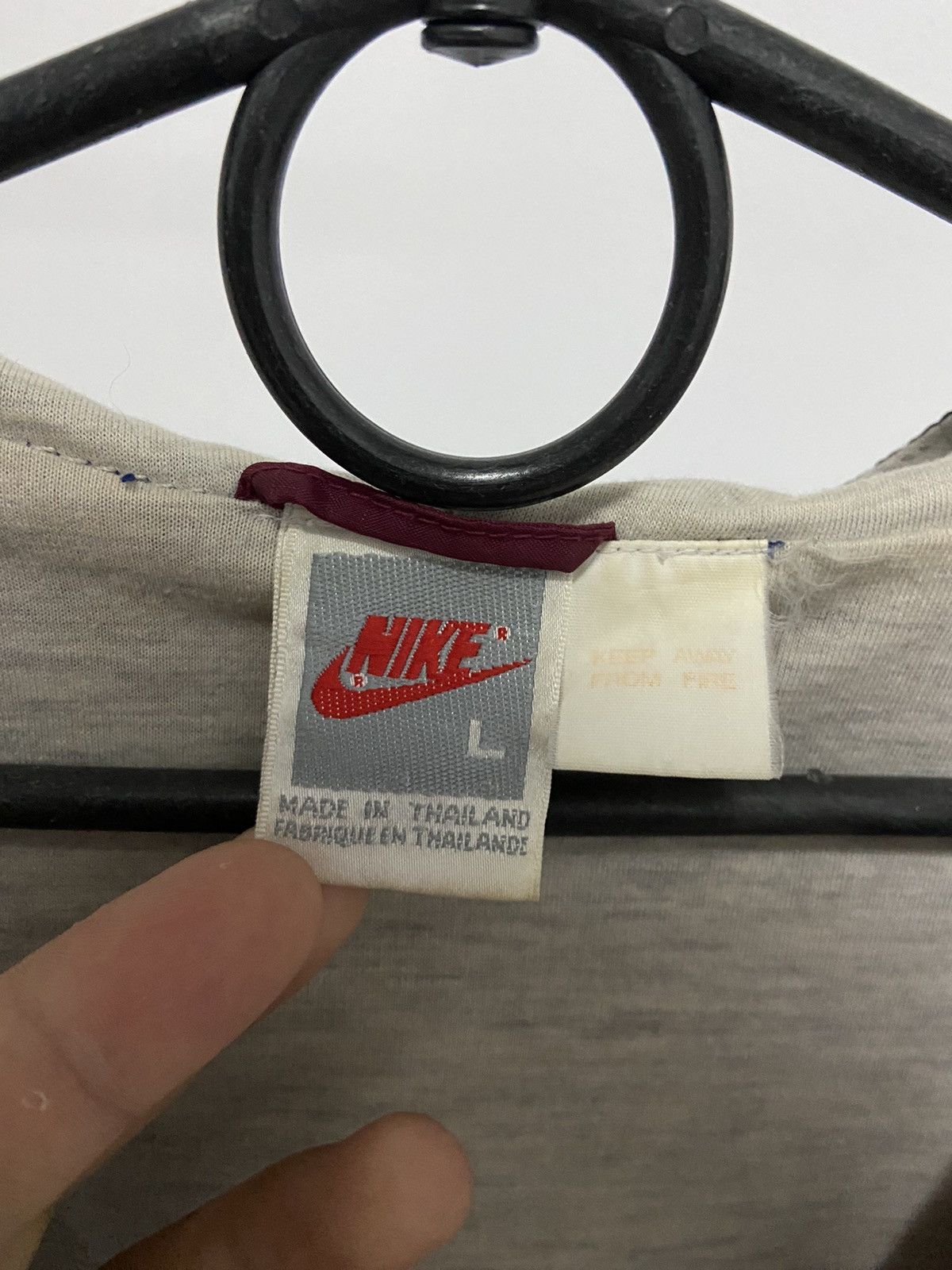 Nike × Vintage Nike Vintage Windbreaker 80s hooded zip spell out logo nylon Size US L / EU 52-54 / 3 - 7 Thumbnail